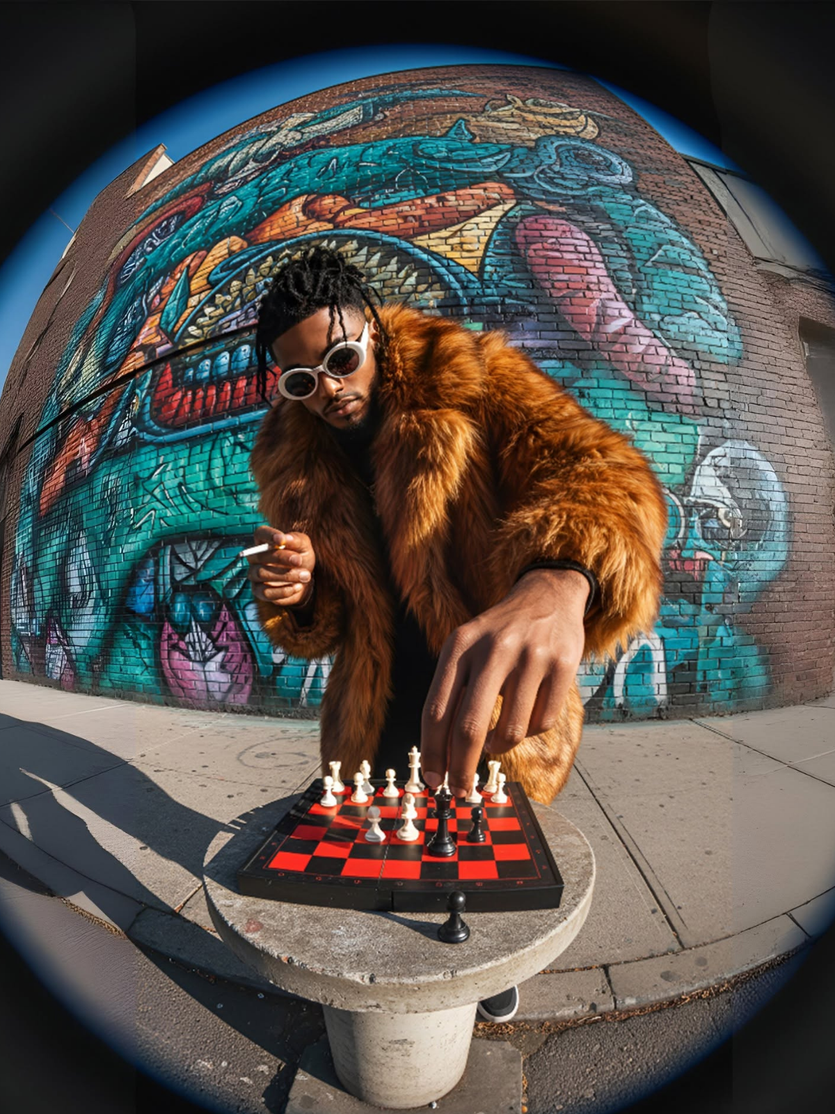 Fisheye Fur Coat Chess Master