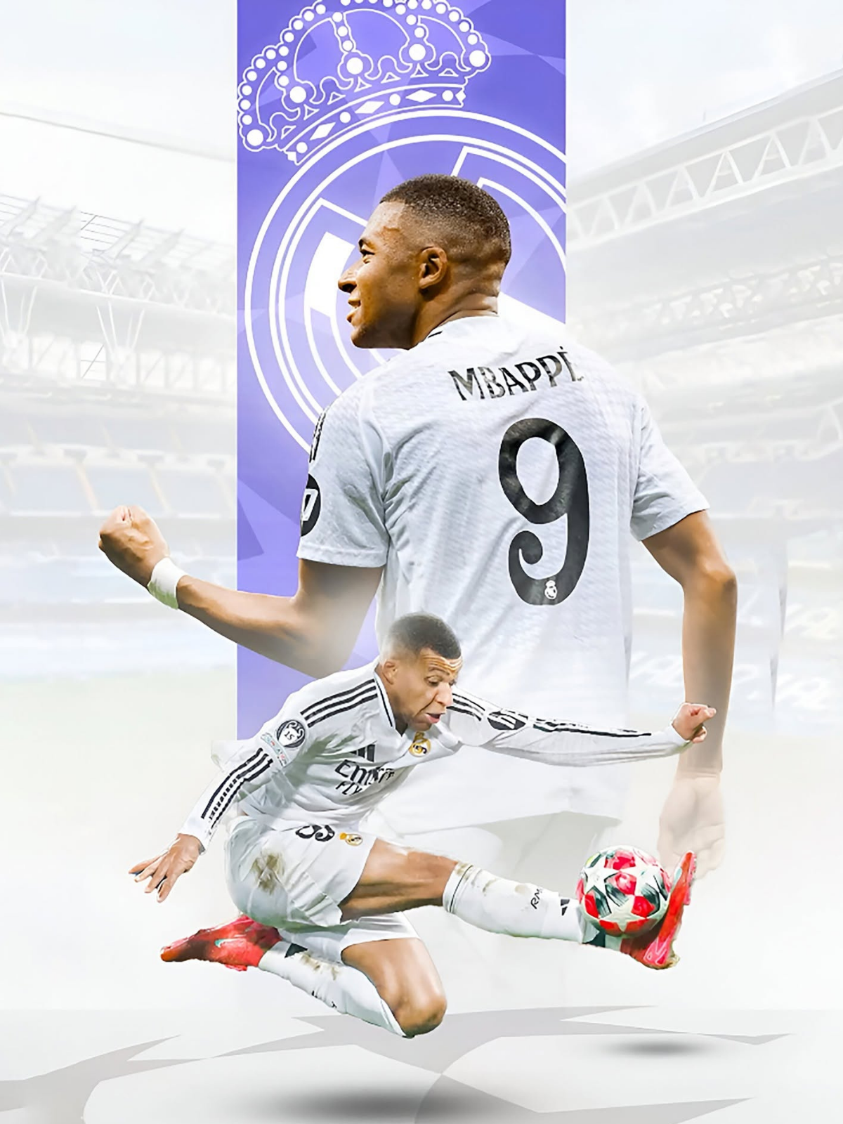 Ultra-realistic Mbappé Real Madrid Poster