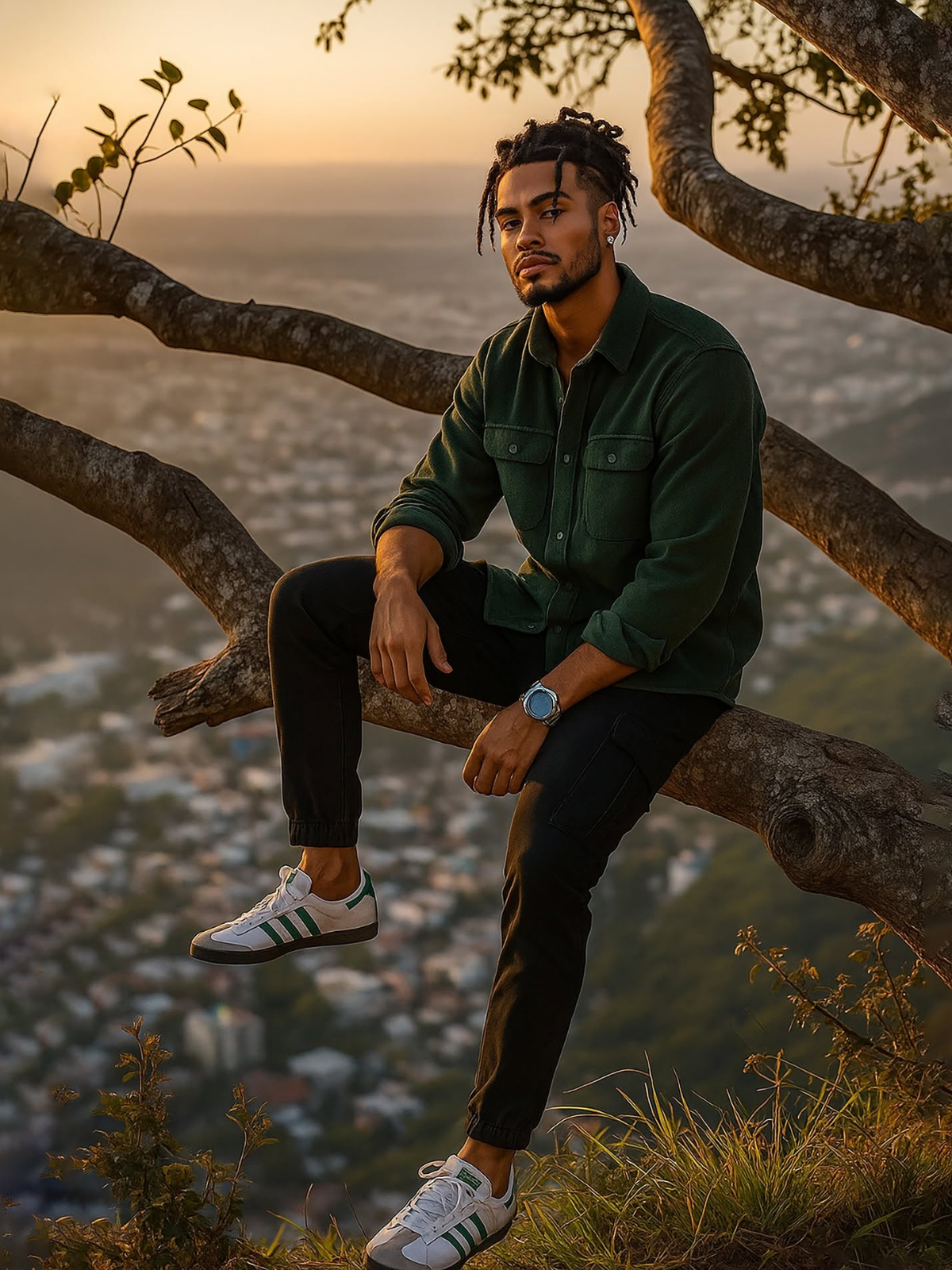 Serene Golden Hour City Portrait