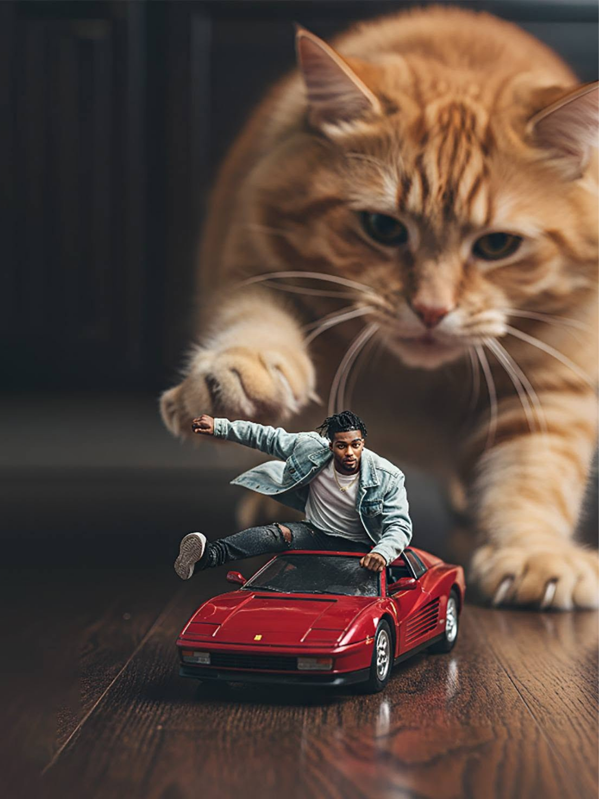 Tiny Car, Giant Cat Chase