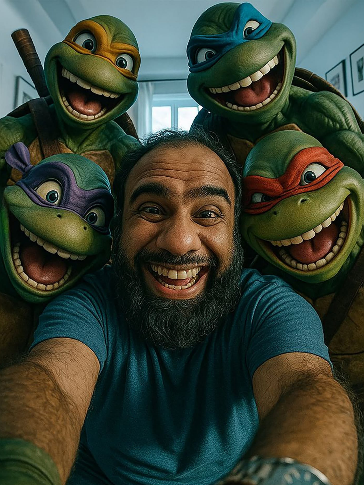 Happy Man's TMNT Home Selfie