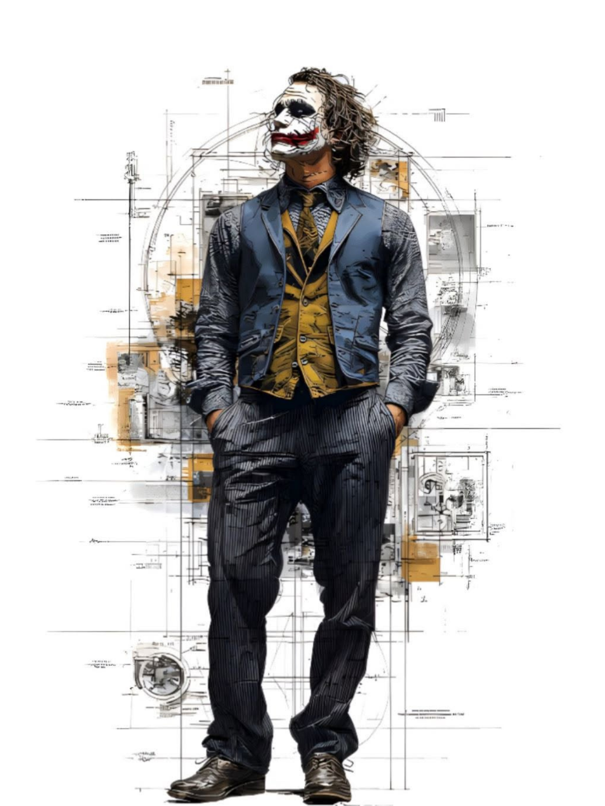 Confidently Painted Man, Blueprint Concept Art