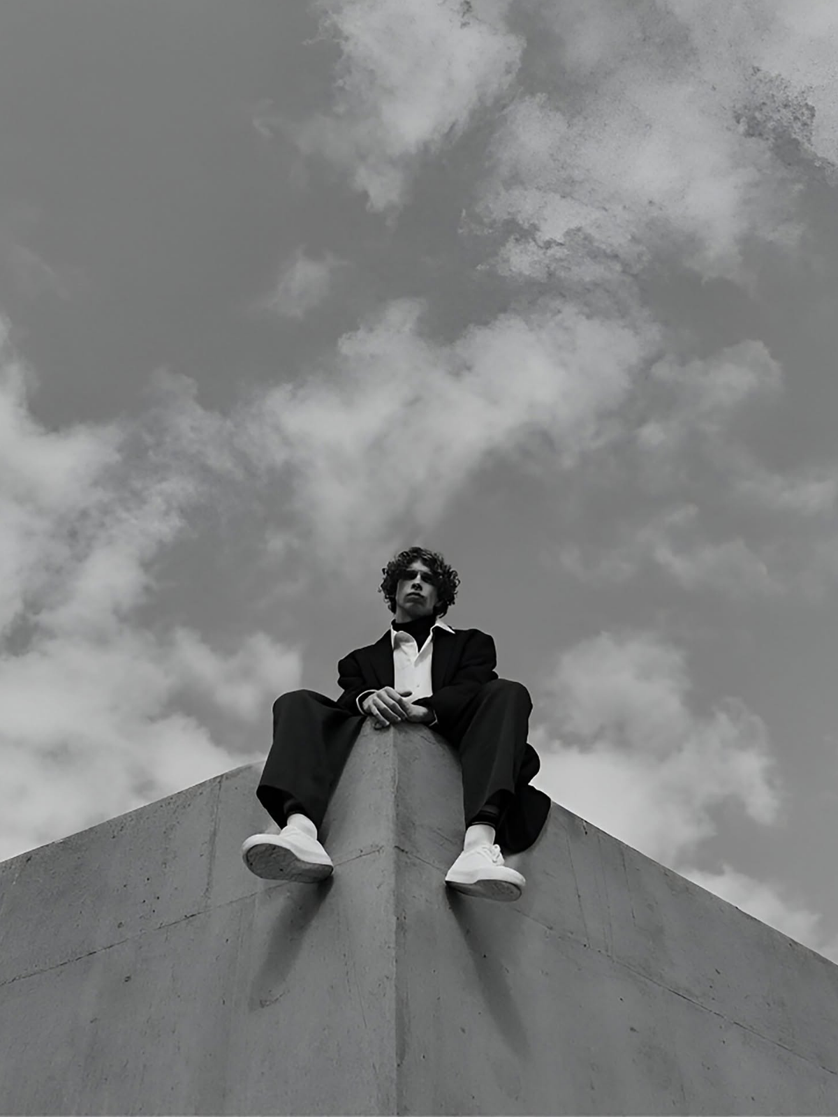 Cinematic Solitude: Modern Monochrome Poster