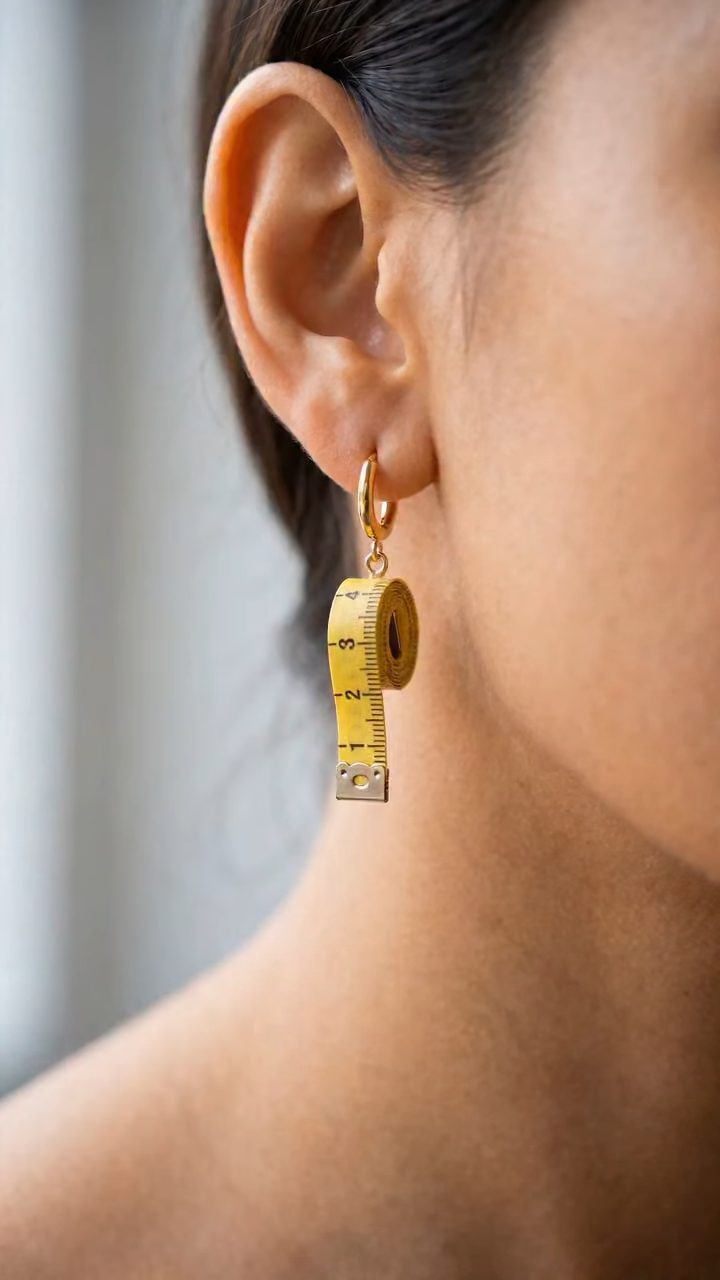 Mini Tape Measure Earring