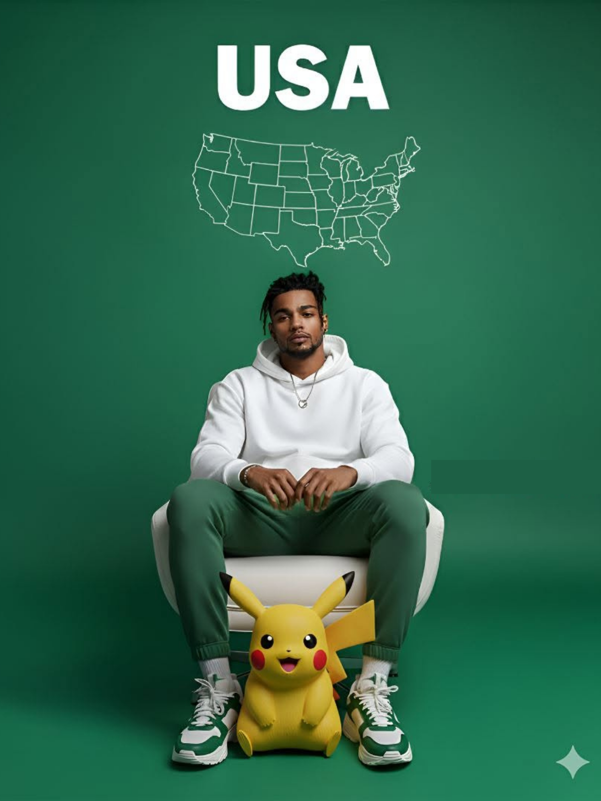 USA Pikachu Modern Minimalist Poster