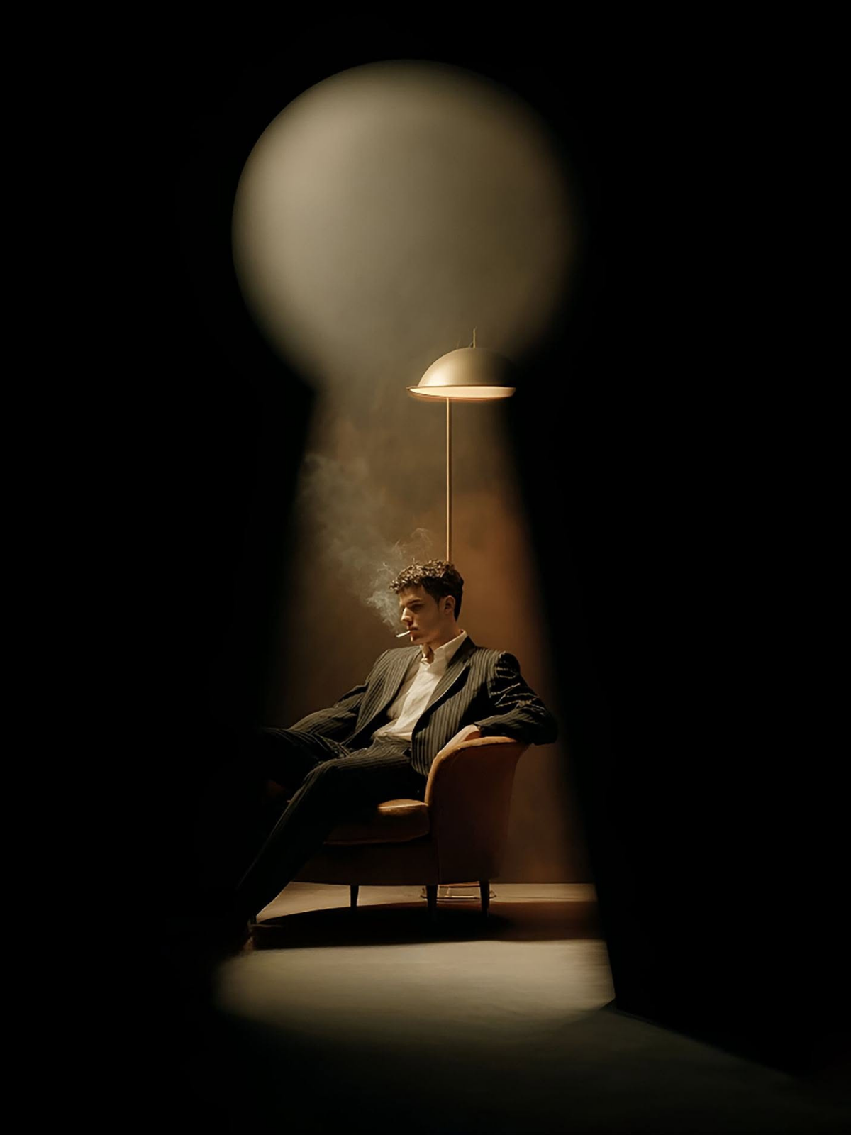 Elegant Noir: Keyhole Secret & Smoke