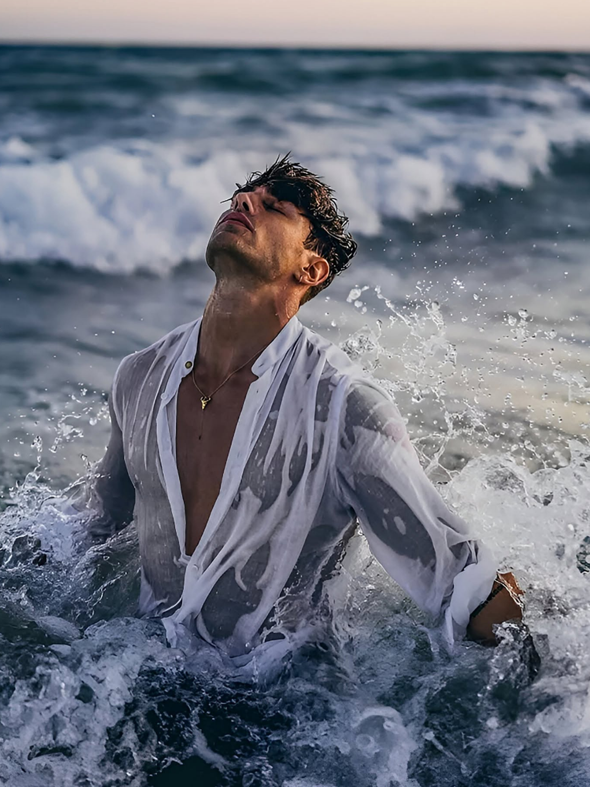 Turbulent Ocean Surrender at Dusk