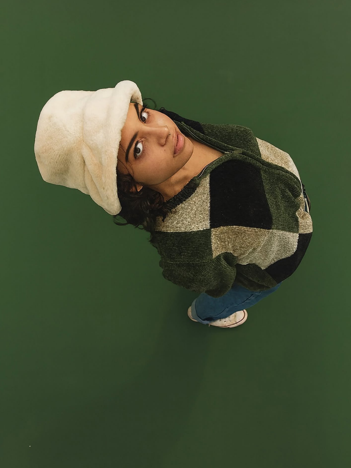 Cinematic Overhead Green Gaze