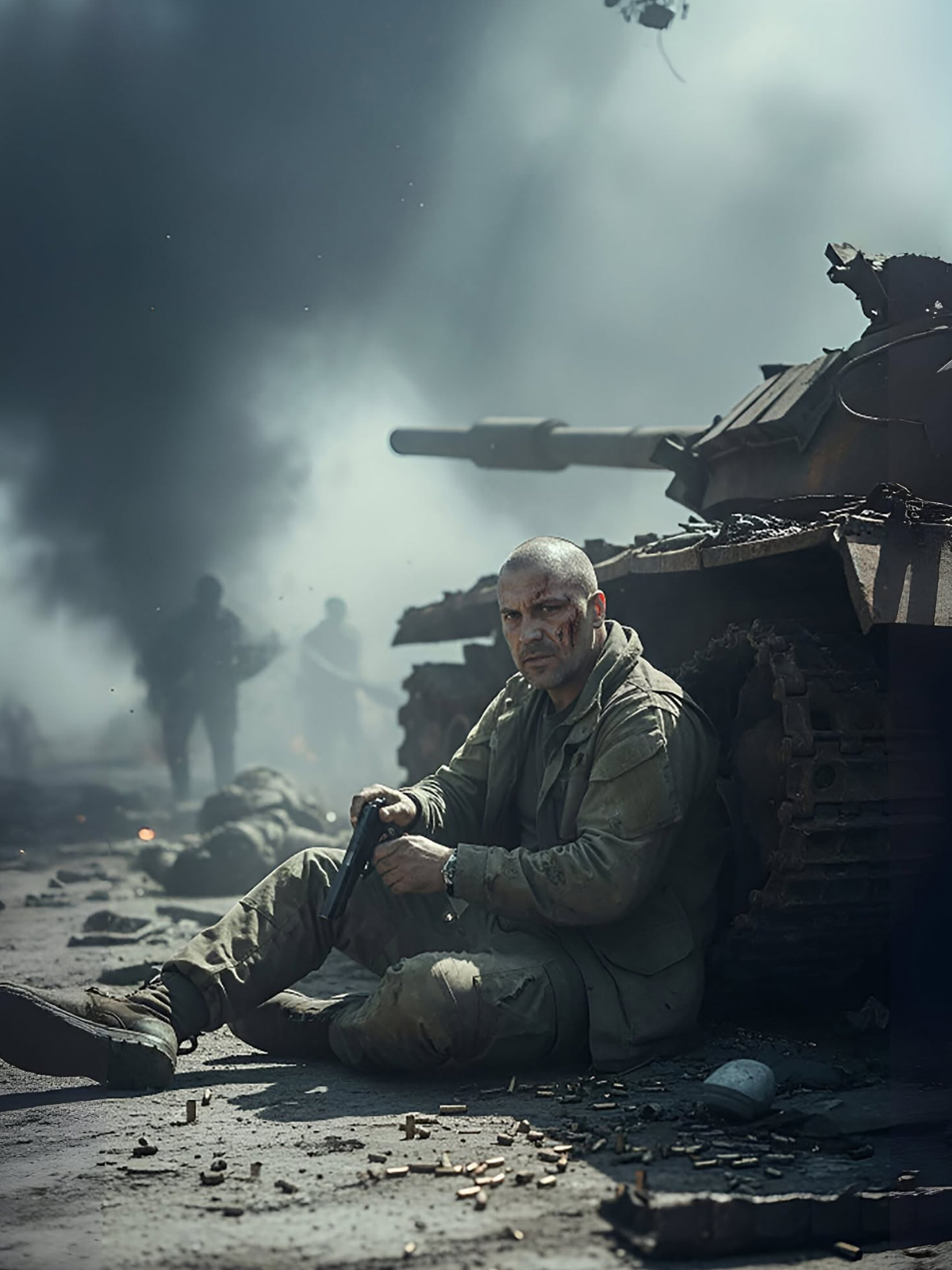 Gritty War: Exhausted Soldier, Tank, Drone