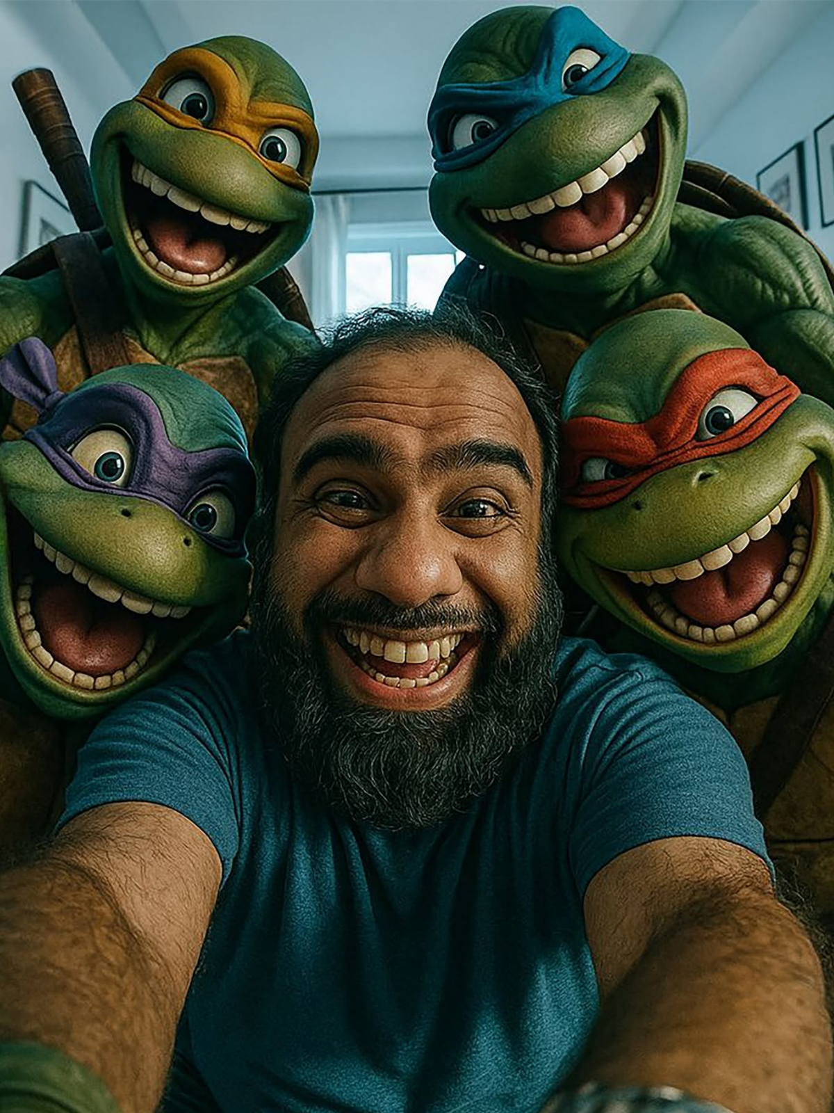 Happy Man's TMNT Home Selfie