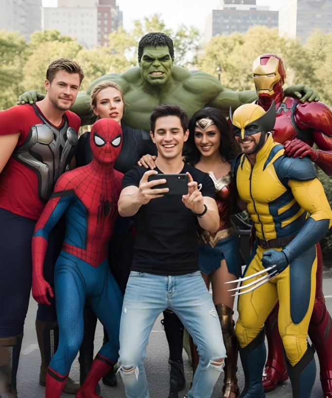 Cosplay Heroes Epic Group Selfie