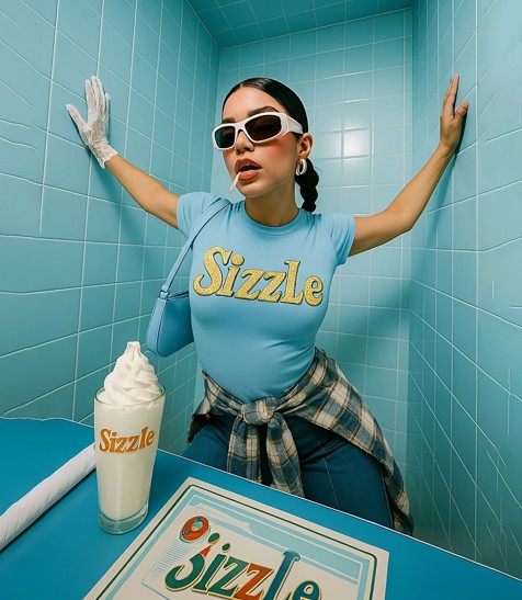 Sizzling Retro Aqua Glamour