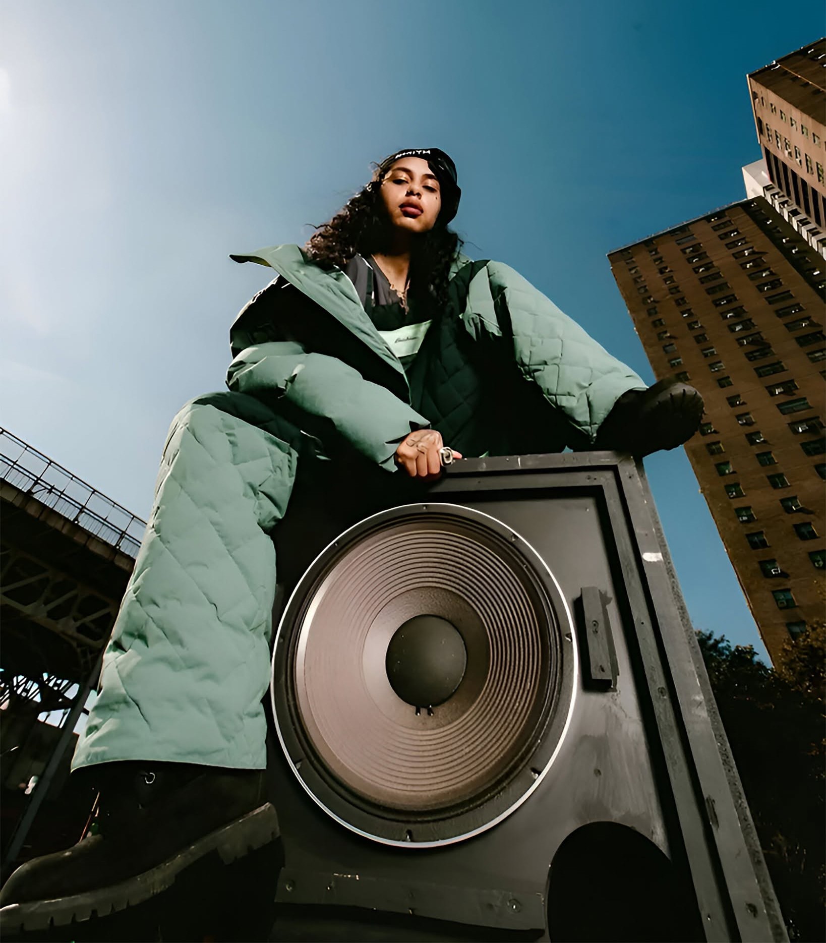 Urban Puffer Power: Giant Speaker Stance
