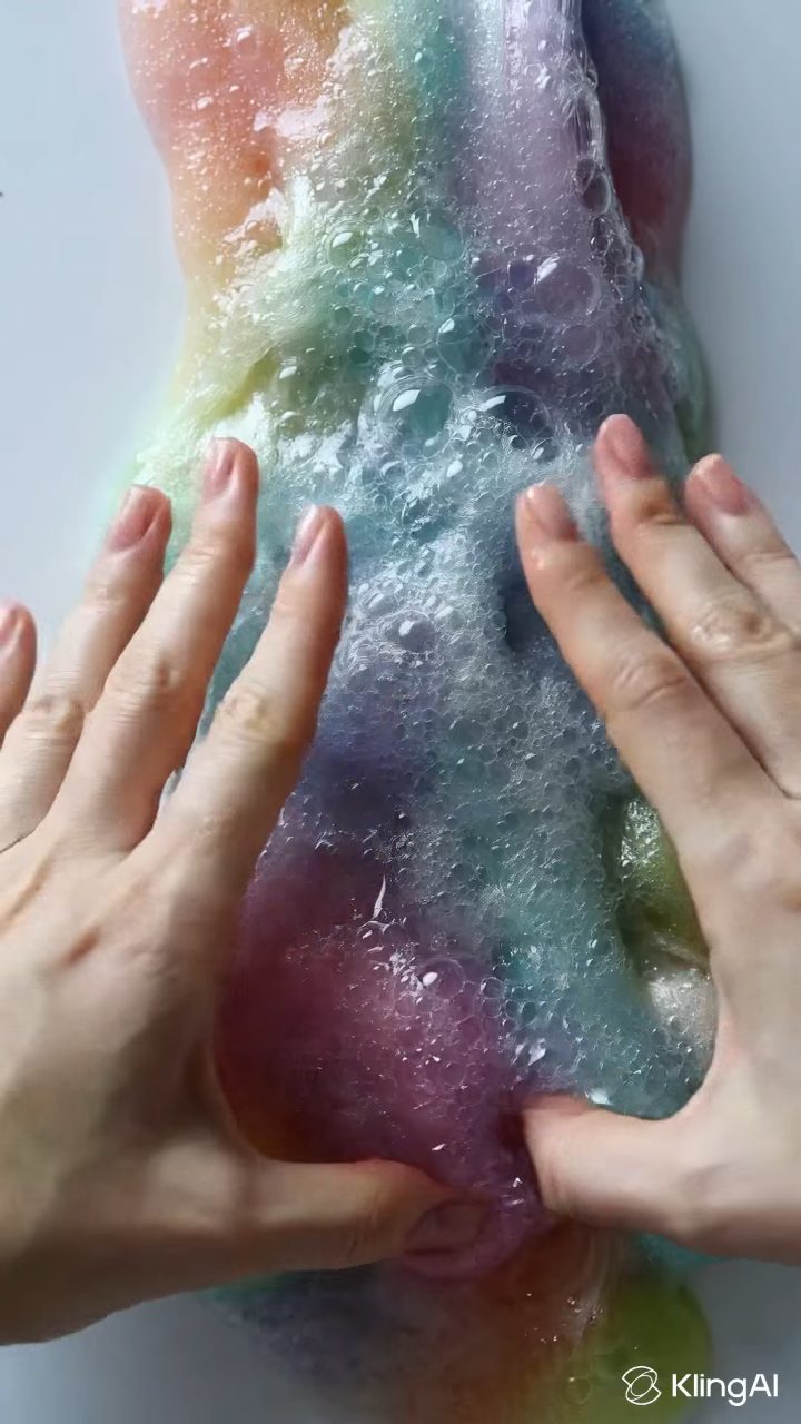 Satisfying Rainbow Foam Slime ASMR