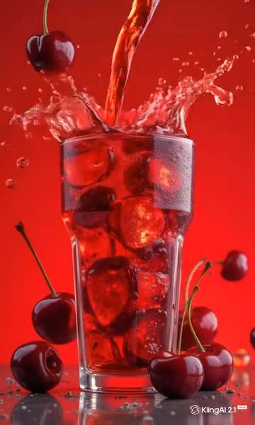 Vibrant Cherry Juice Pour Slow Motion