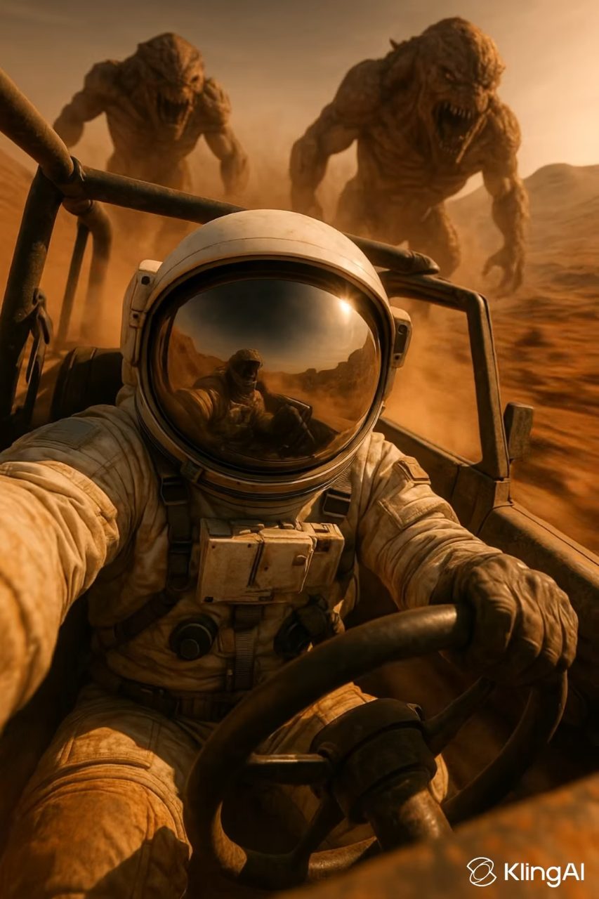 Astronaut's Martian Monster Selfie Chase