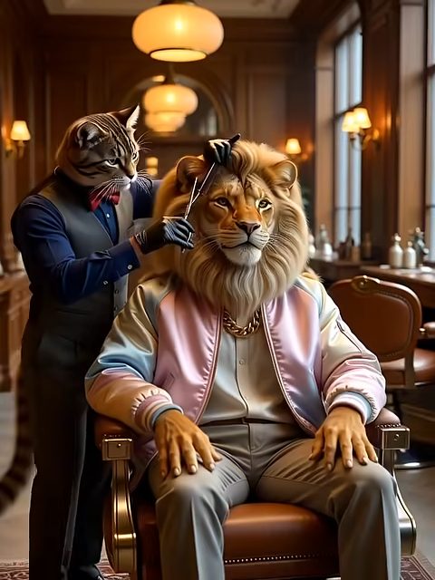 Cat Barber's Masterpiece: Lion's Royal Mane