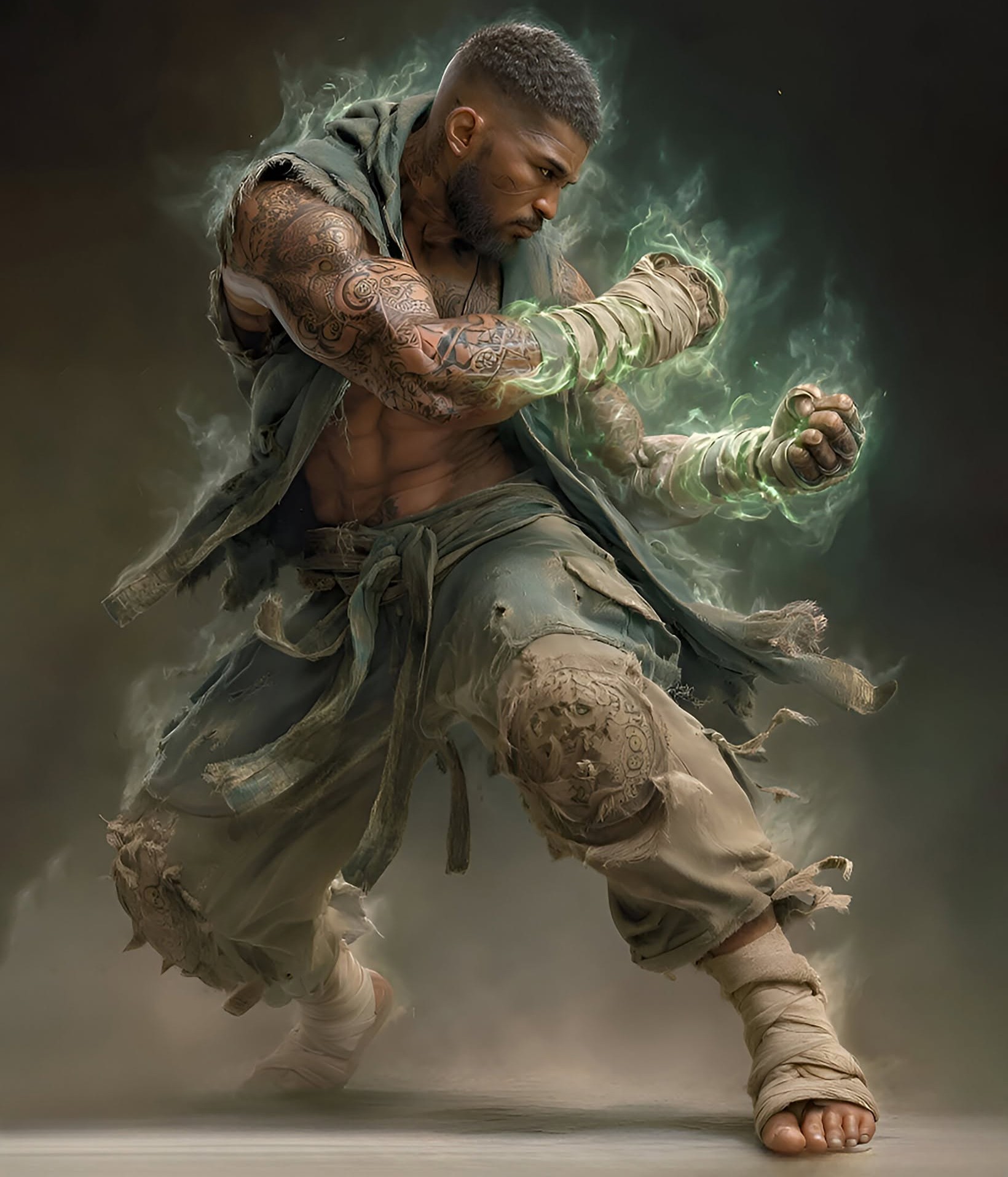 Mystic Tribal Warrior Green Energy Strike