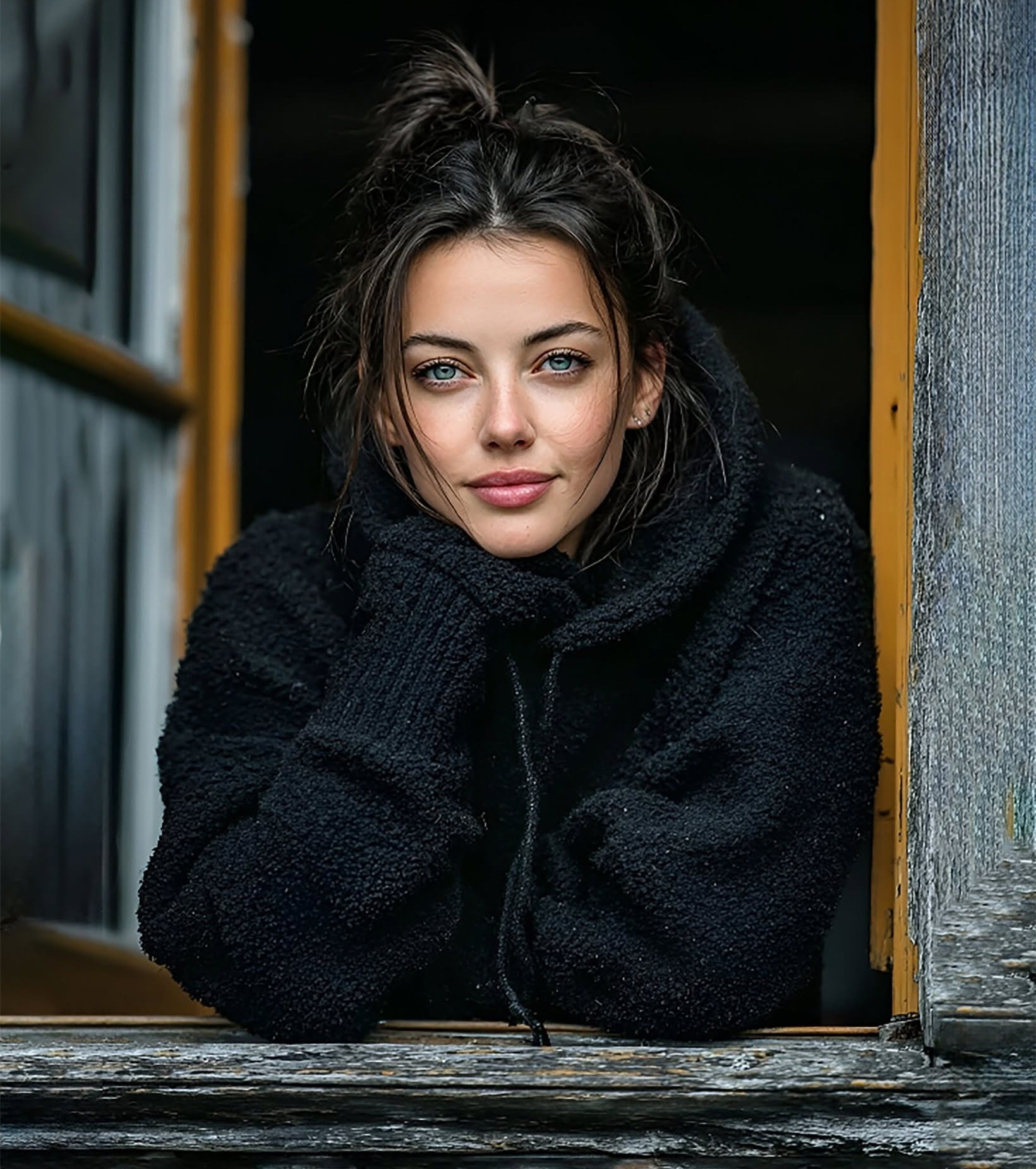 Cinematic Cozy Window Portrait