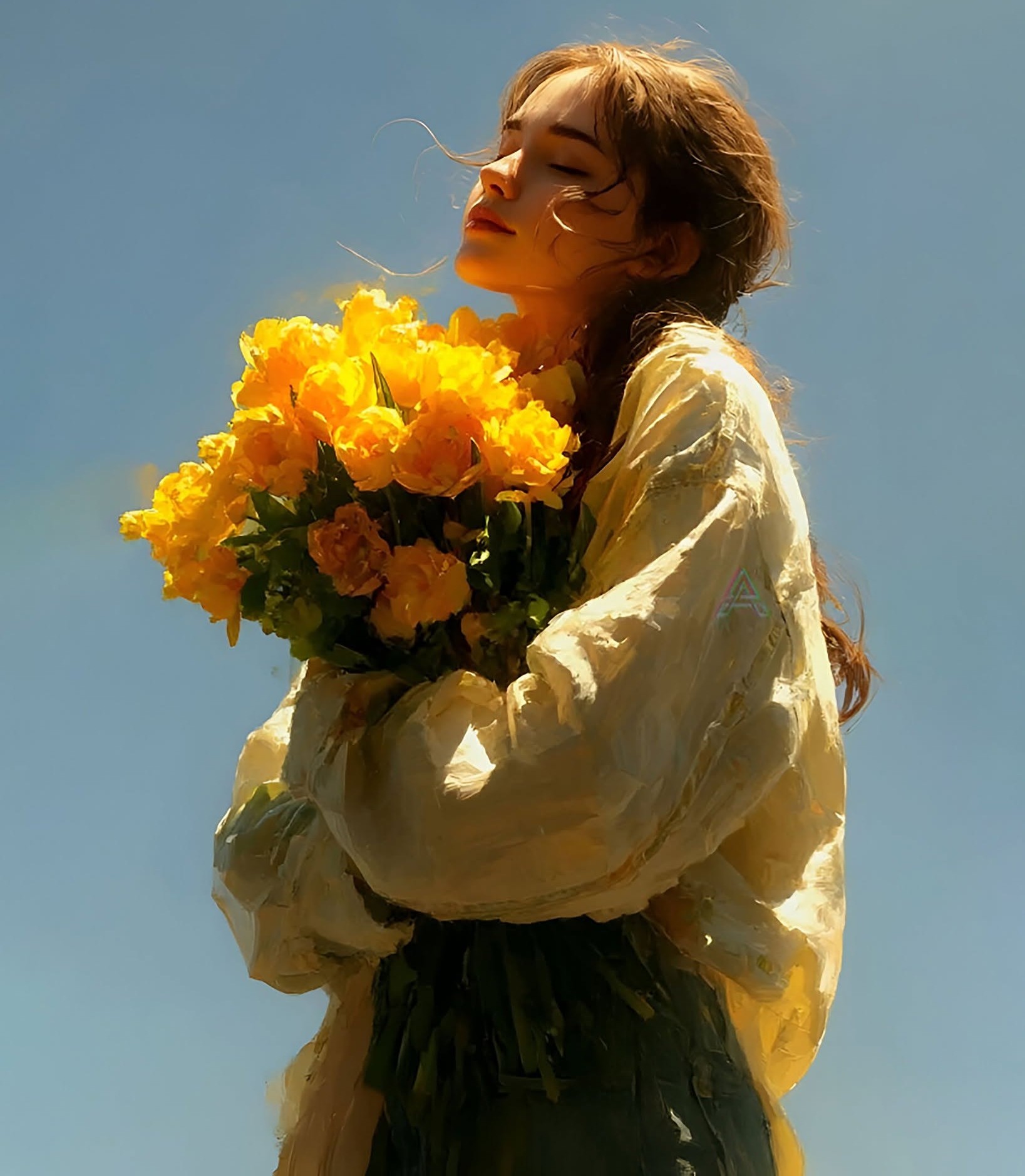 Yellow Dreams: Golden Hour Serenity Portrait