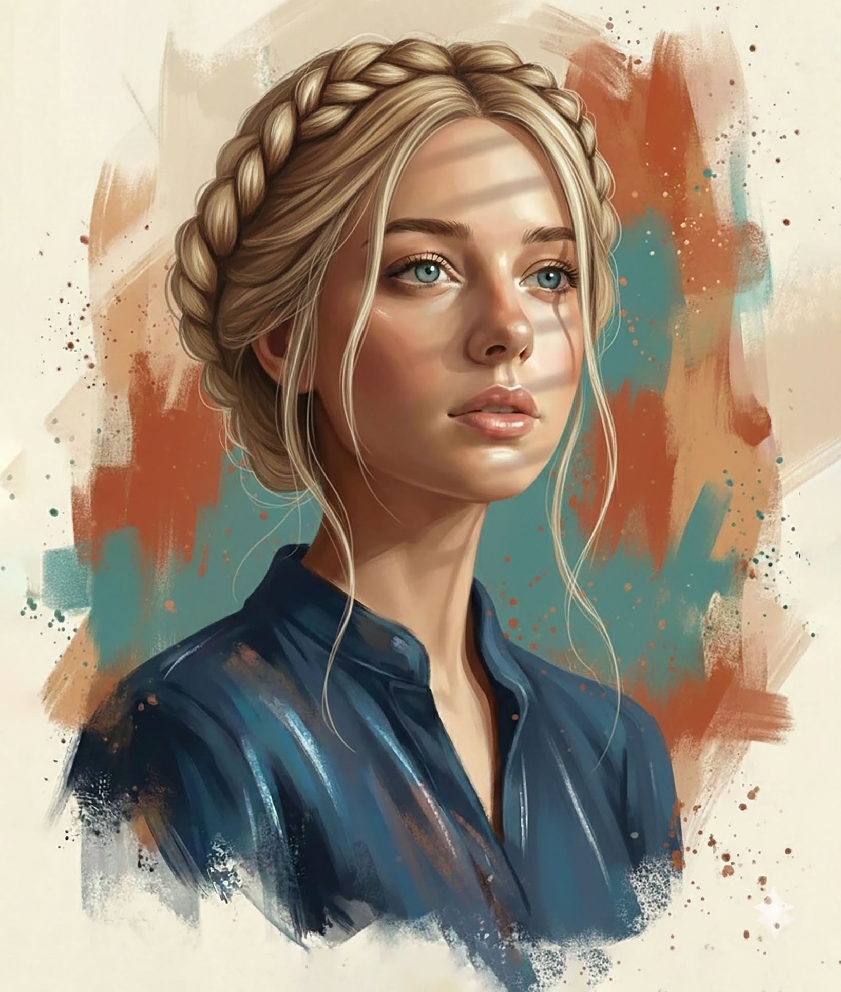 Elegant Blonde Crown, Abstract Glow
