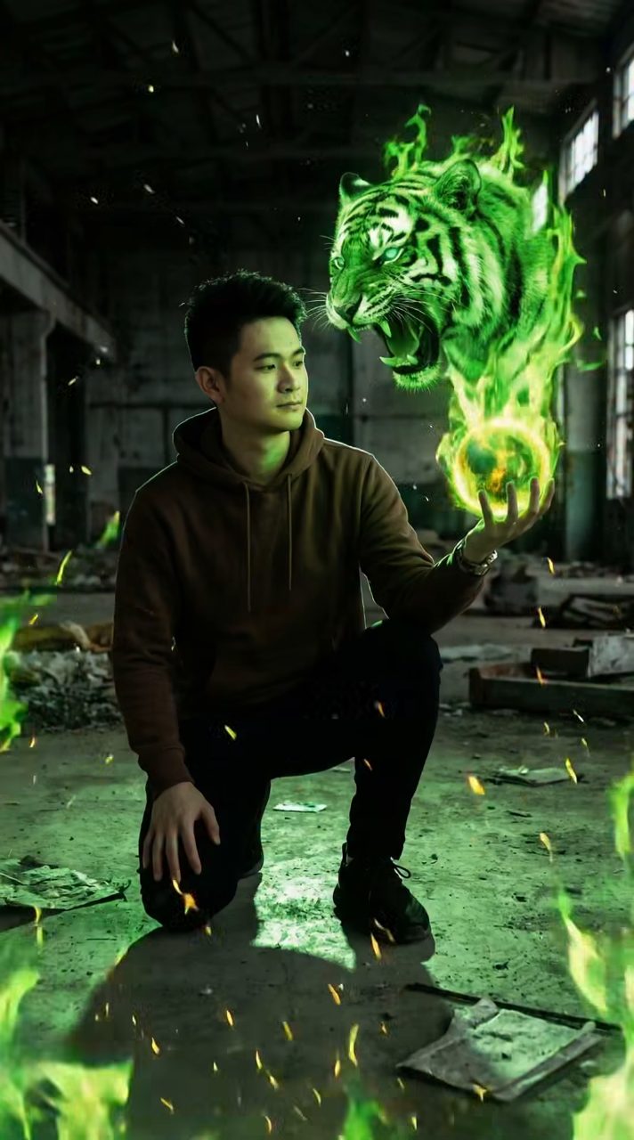 Green Flame Tiger Unleashed