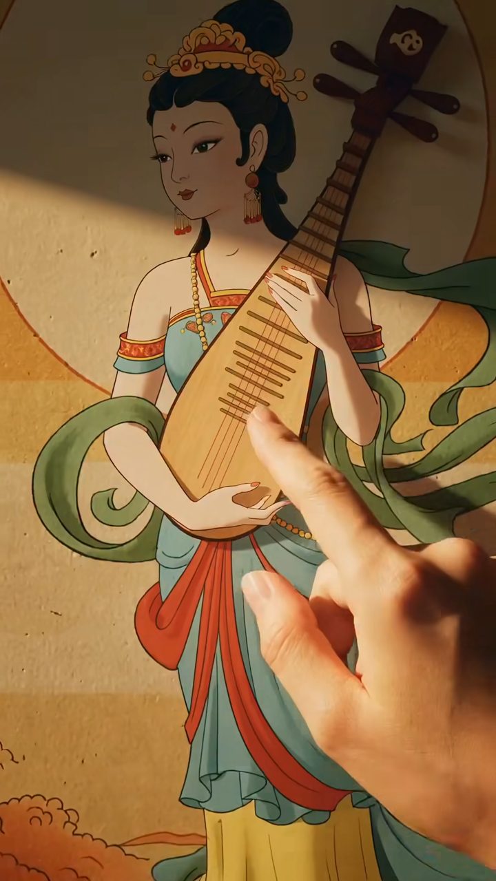 Sacred Dunhuang Apsara's Golden Descent