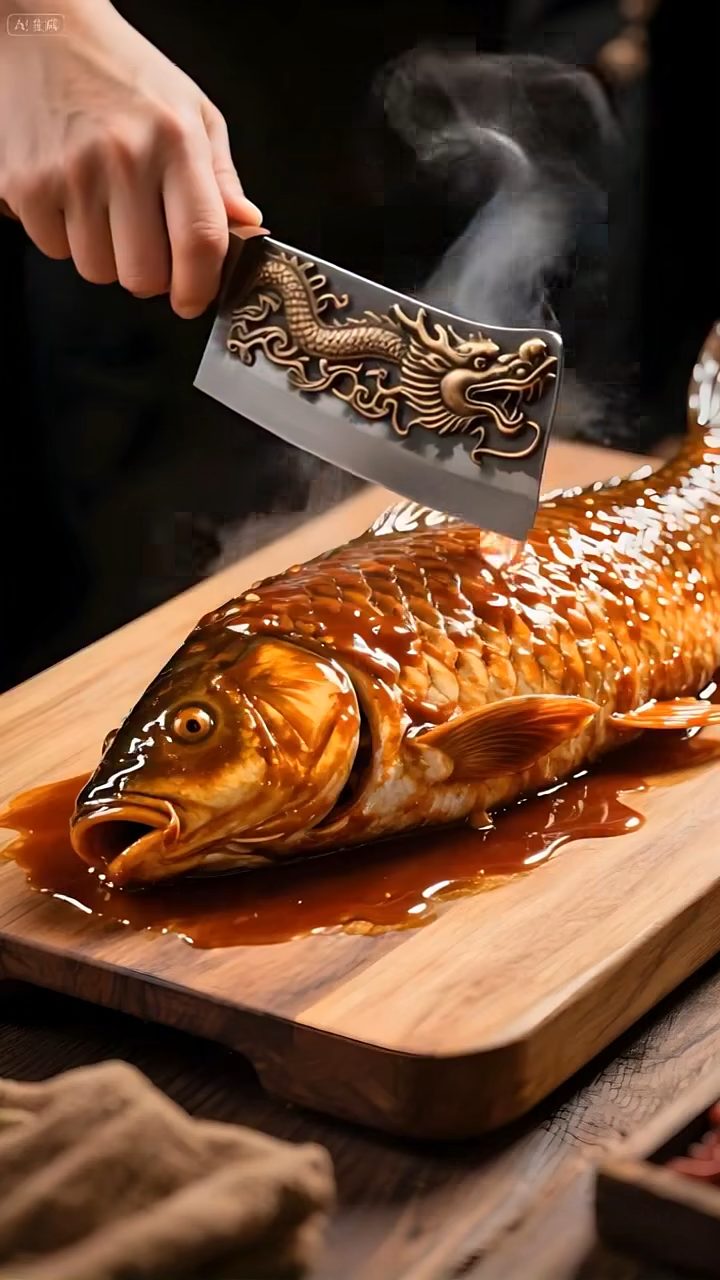 Dragon Knife Slices Juicy Braised Carp 8K