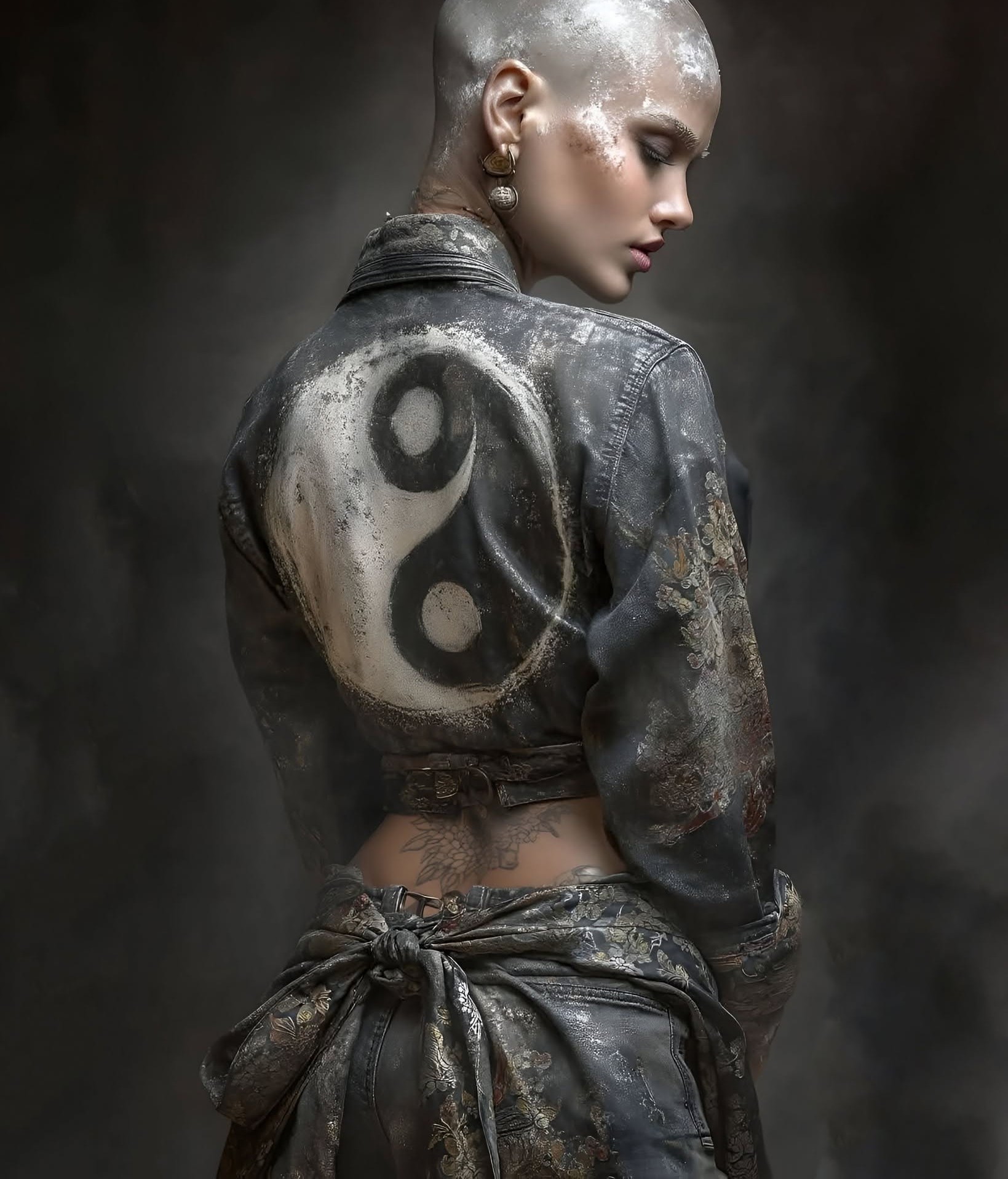 Futuristic Yin-Yang Silver Dust Portrait