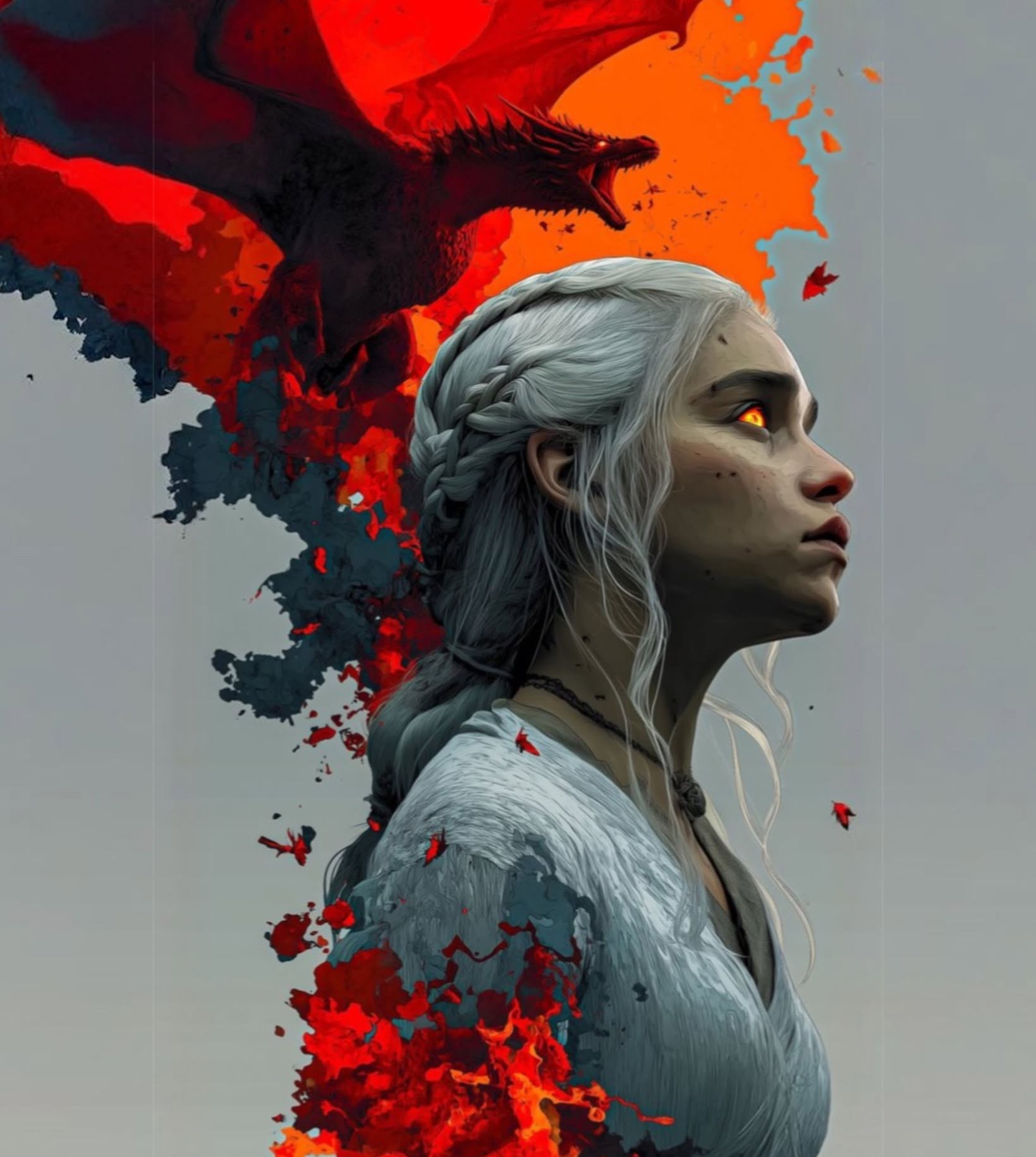 Painted Chaos: Woman and Fiery Dragon