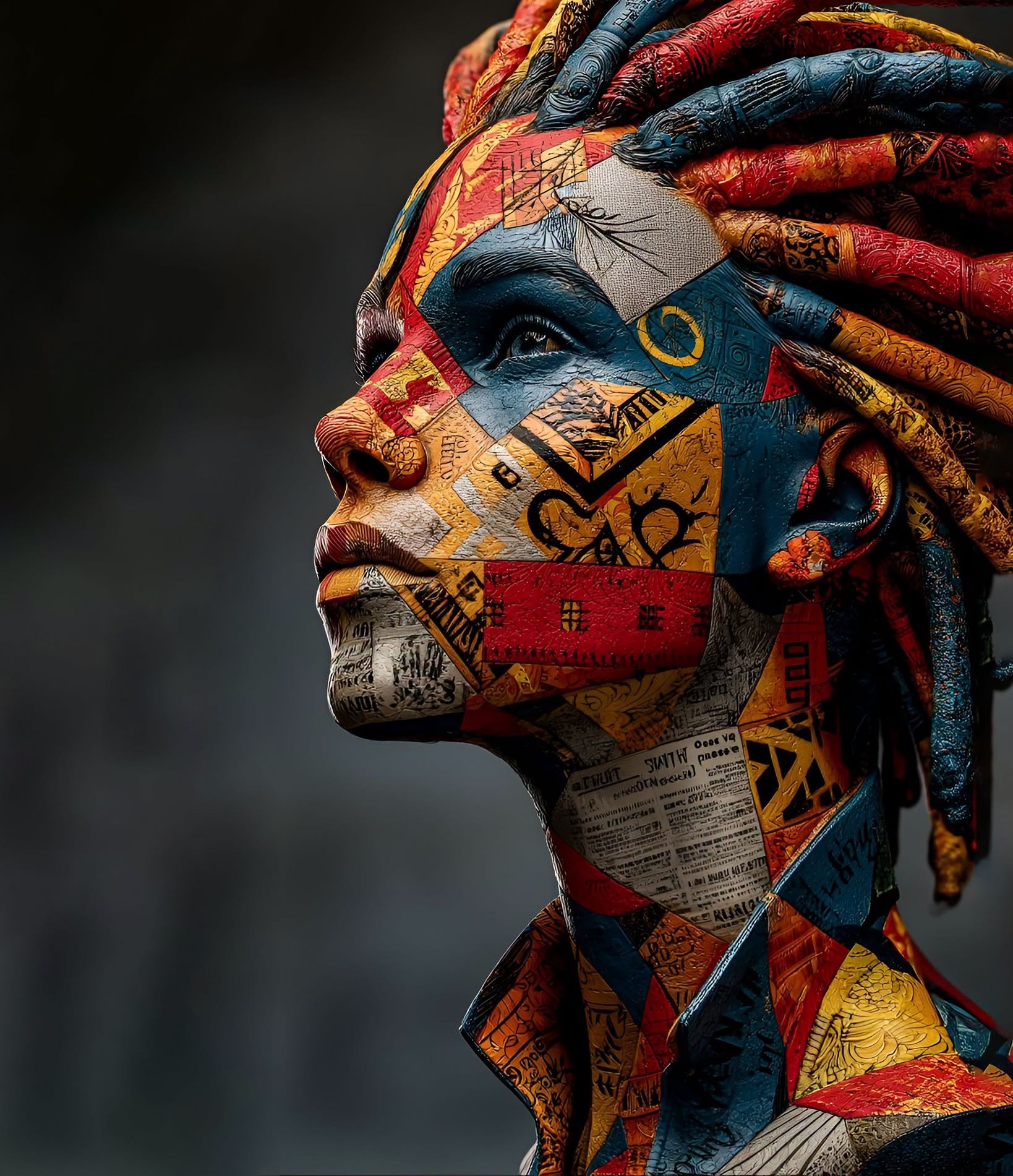Geometric Afro-Futurist Collage Portrait
