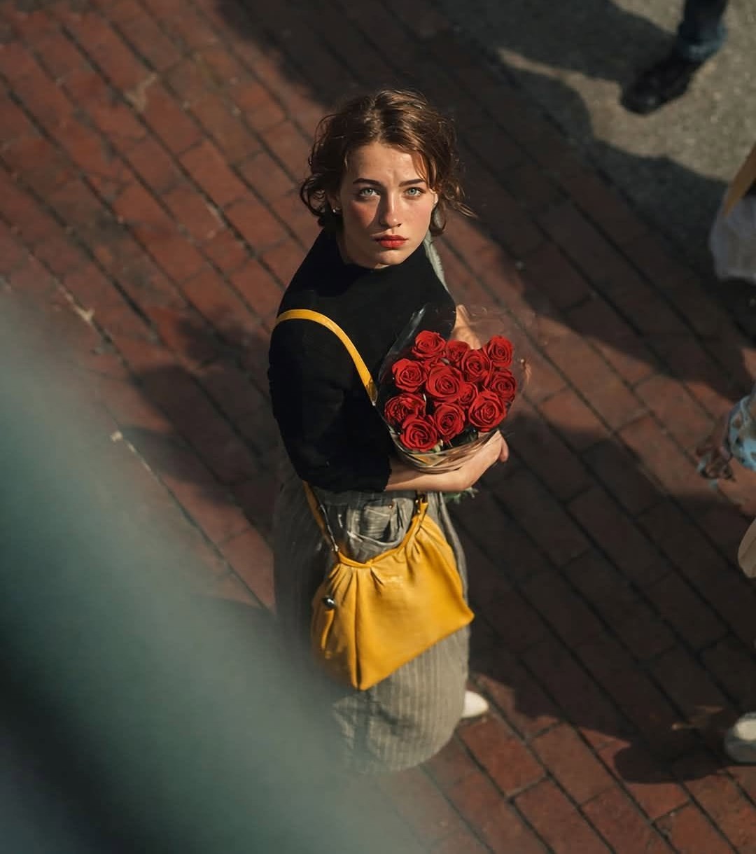 Golden Hour Roses, Emotional Street Portrait