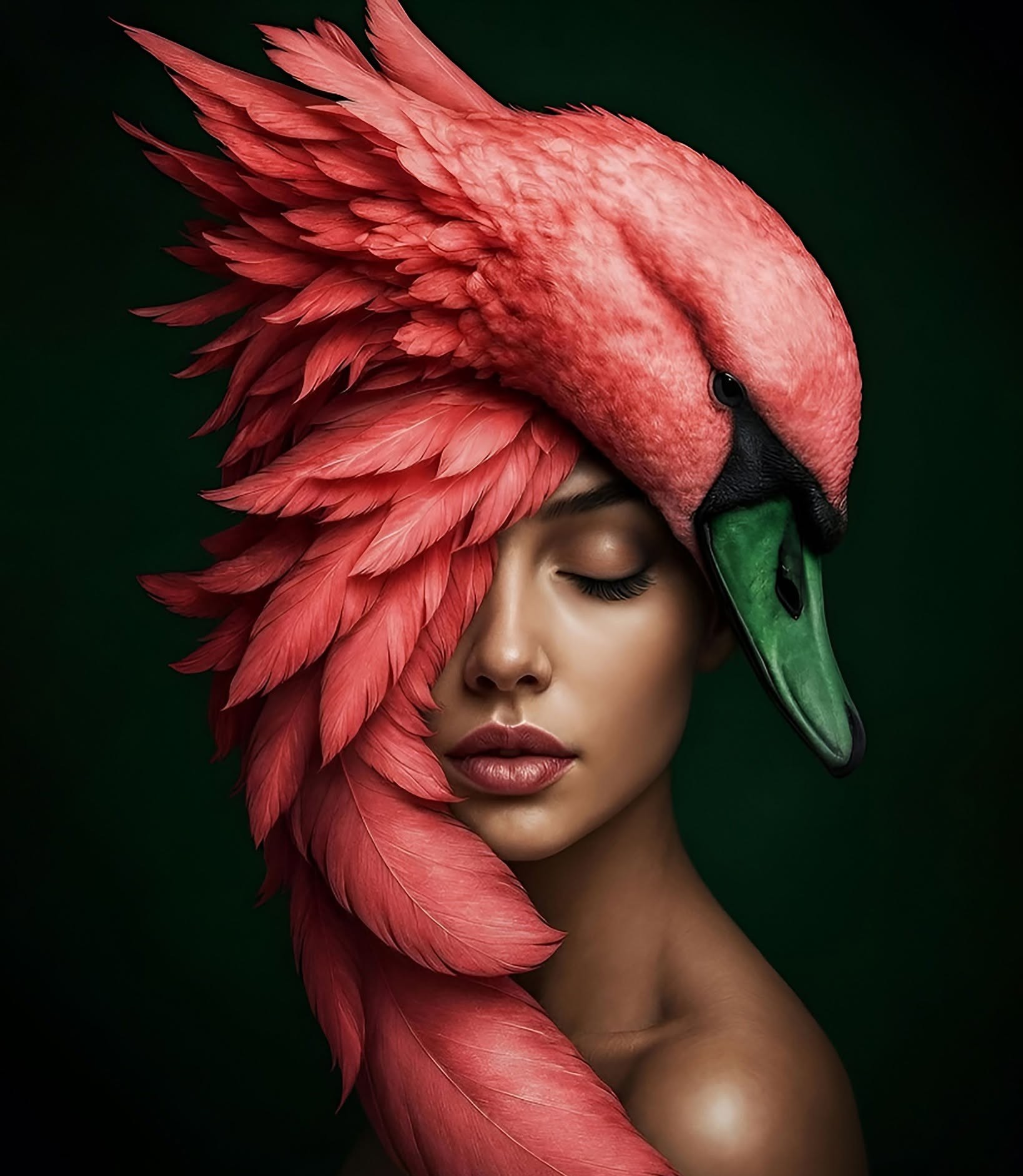 Surreal Flamingo Feathered Beauty
