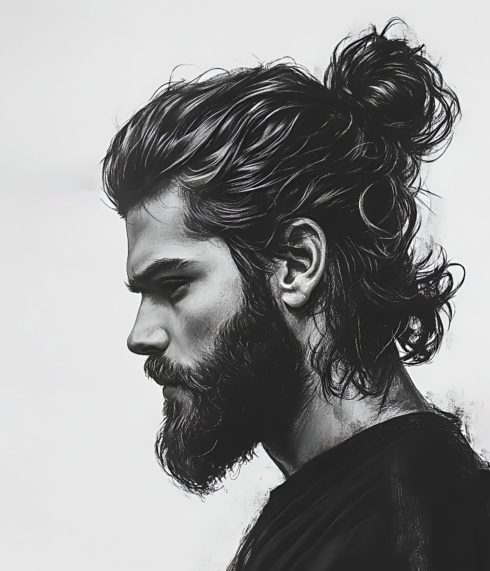 Dramatic B&W Rugged Man Portrait