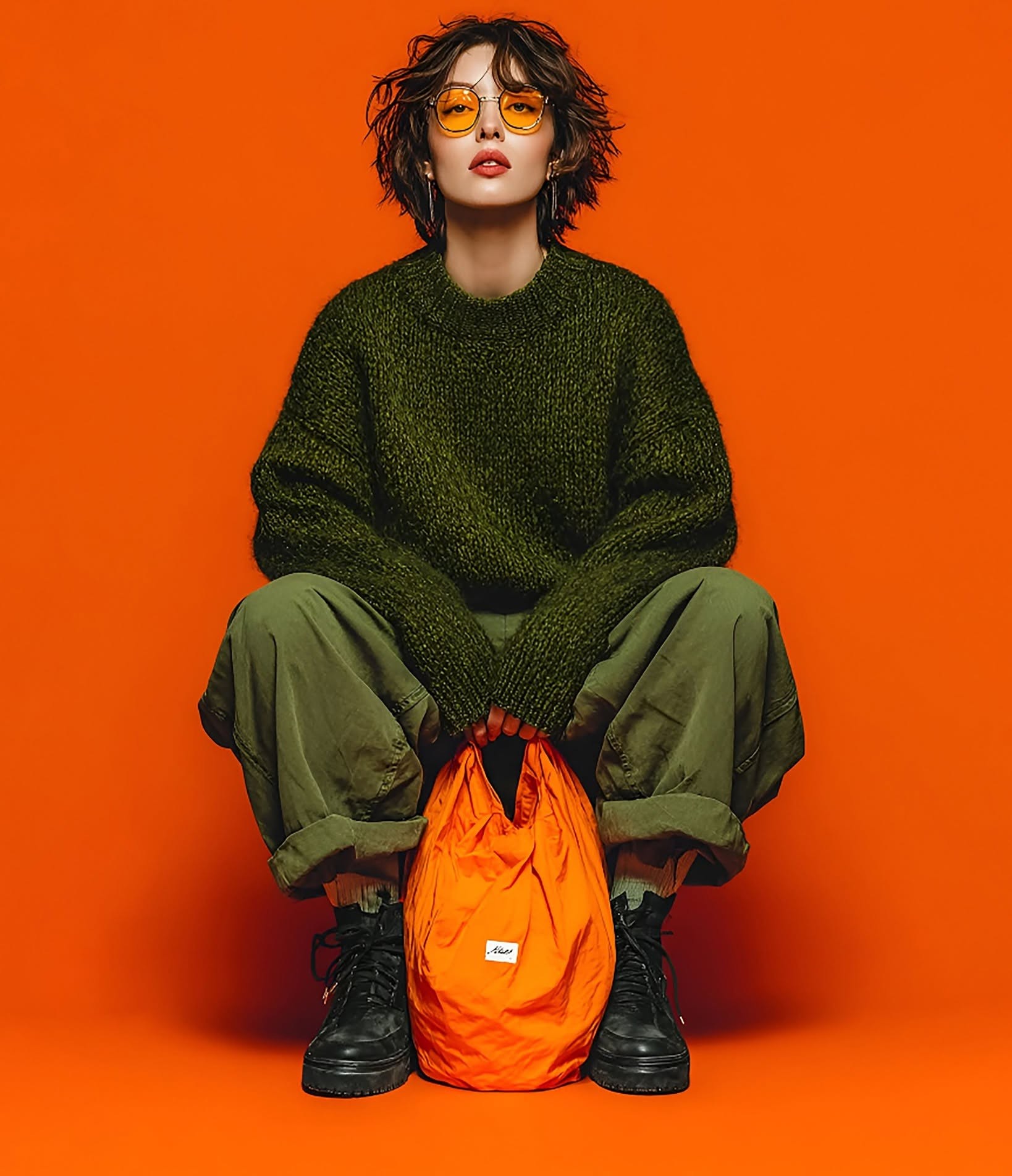 Editorial Orange Squat Streetwear