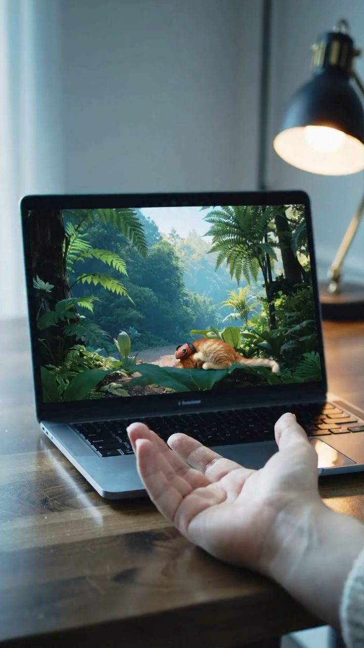 Cat Jumps from Screen to Hand