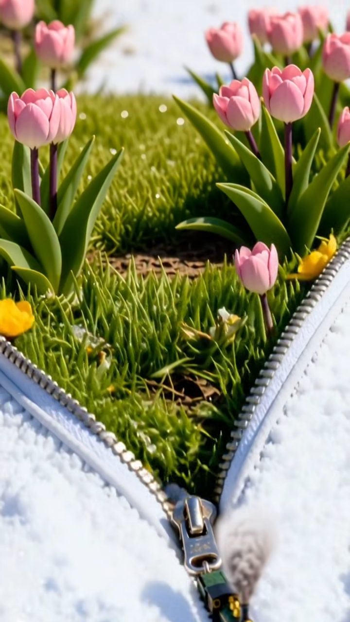 Unzipping Winter: Spring's Green Bloom