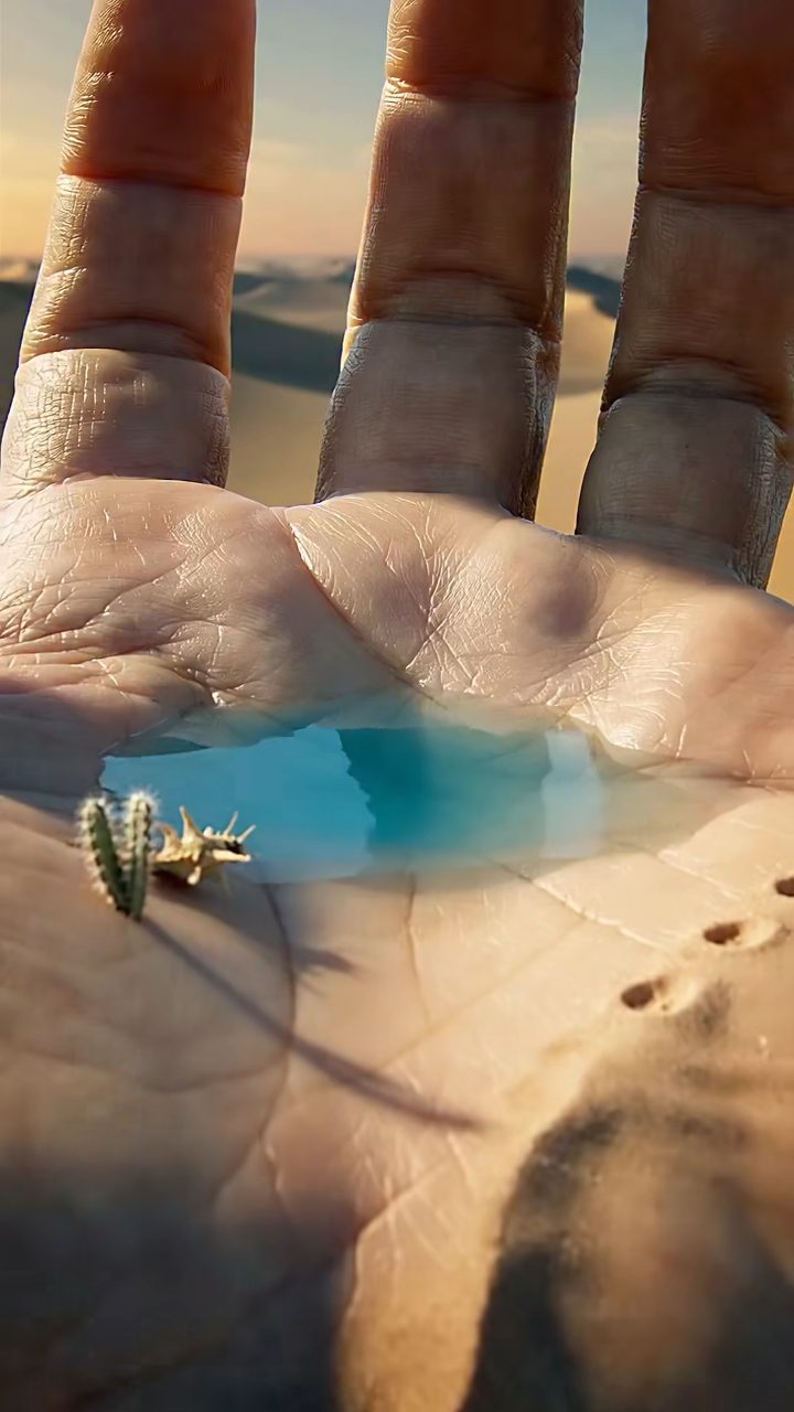 Desert Oasis on a Human Palm