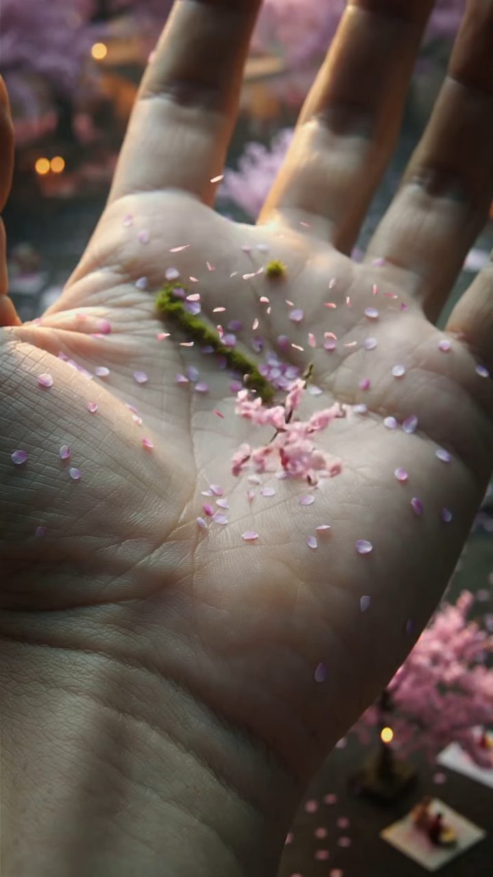 Cherry Blossom Handscape Microcosm