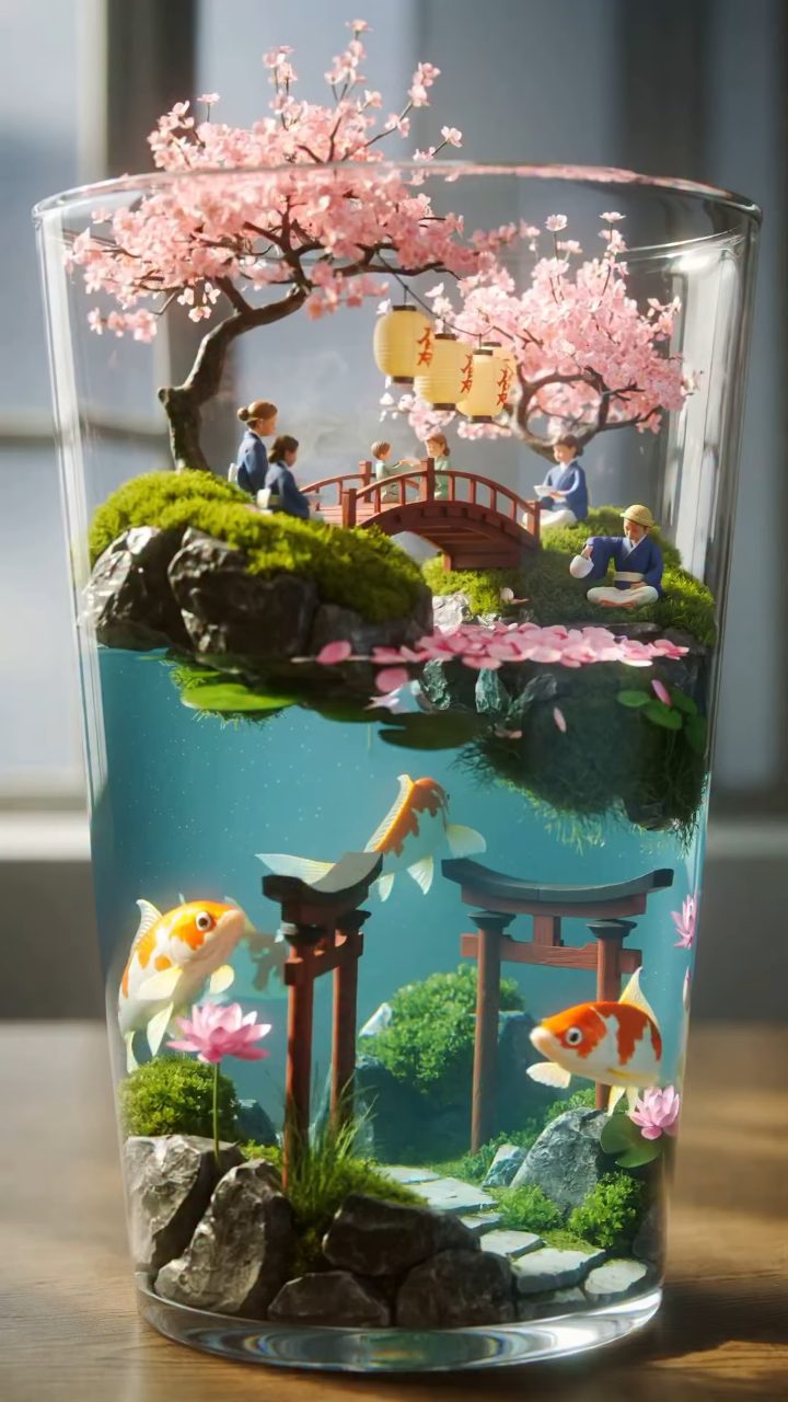 Miniature Glass Garden: Sakura's Dual World