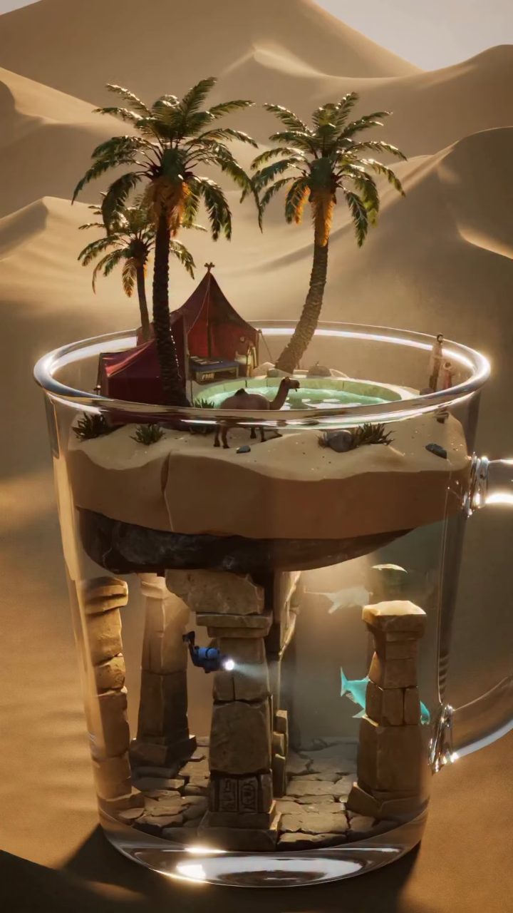 Mystical Dual Oasis in a Glass