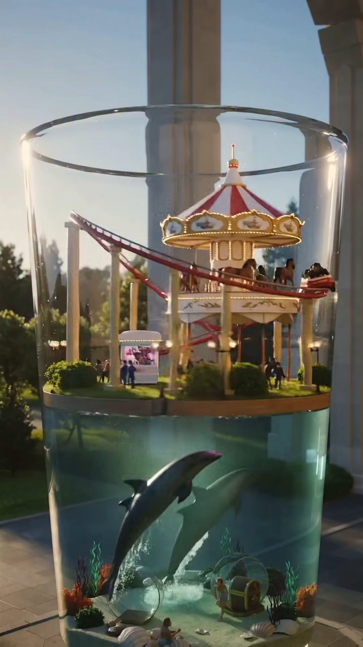 Miniature Dual-Layer Carnival In A Glass Cup