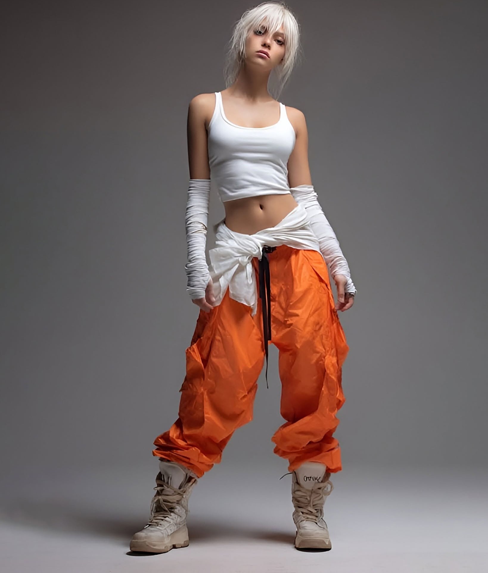 Orange Cyberpunk Streetwear Editorial