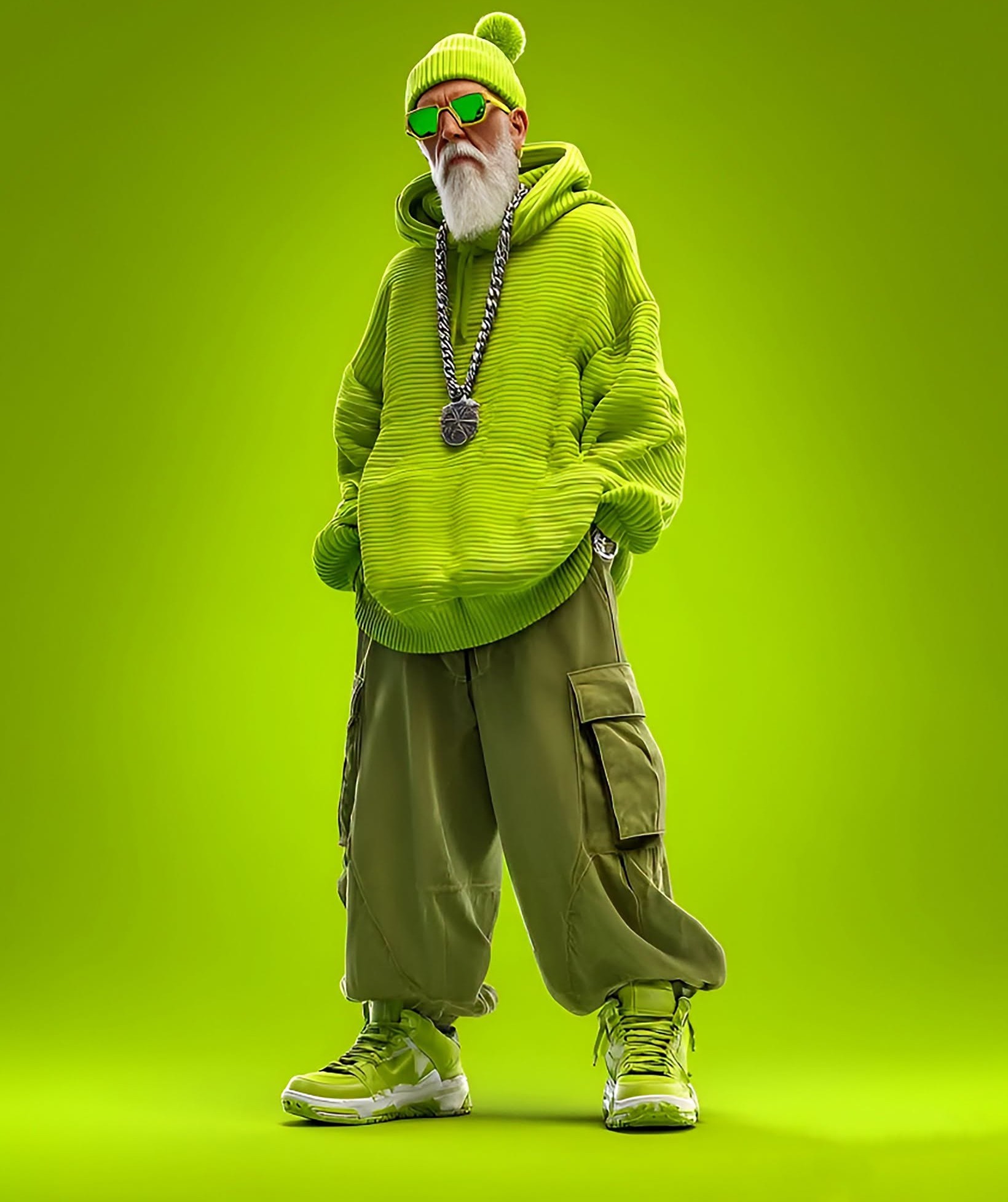 Lime Green High-Fashion Elder