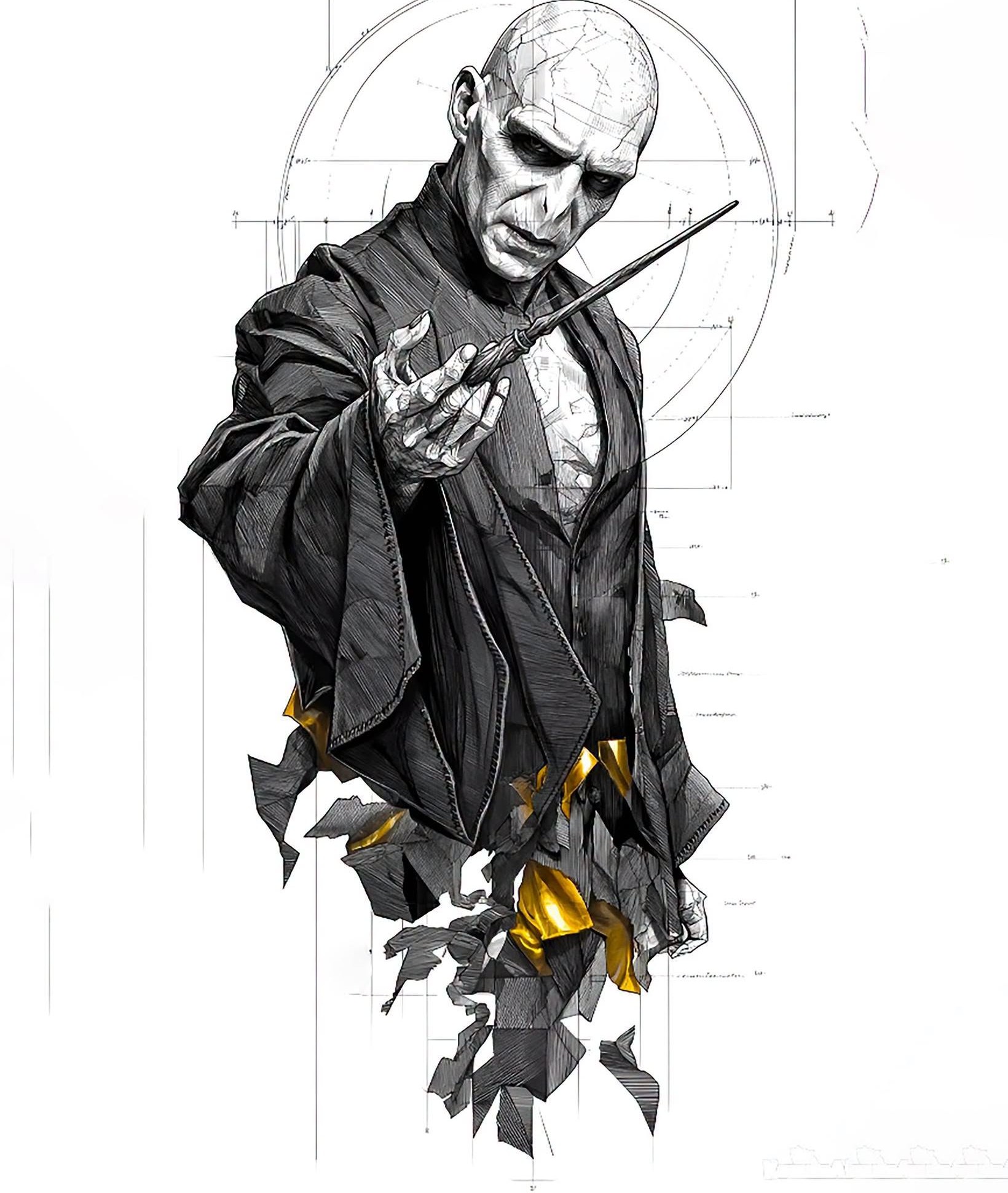 Voldemort: Geometric Gold Engraving Masterpiece