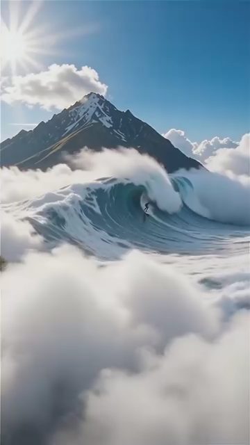 Cloud Surfer on a Vapor Ocean