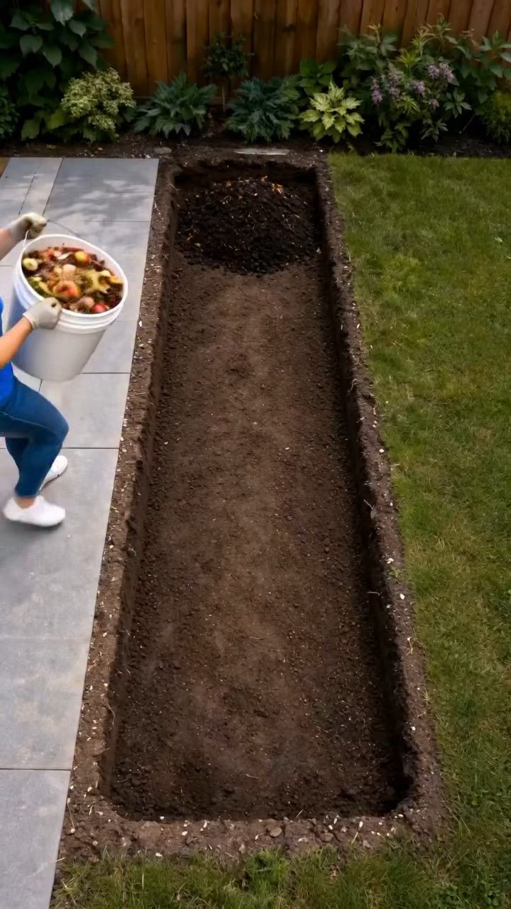 DIY Trench Compost Strawberry Garden Tutorial