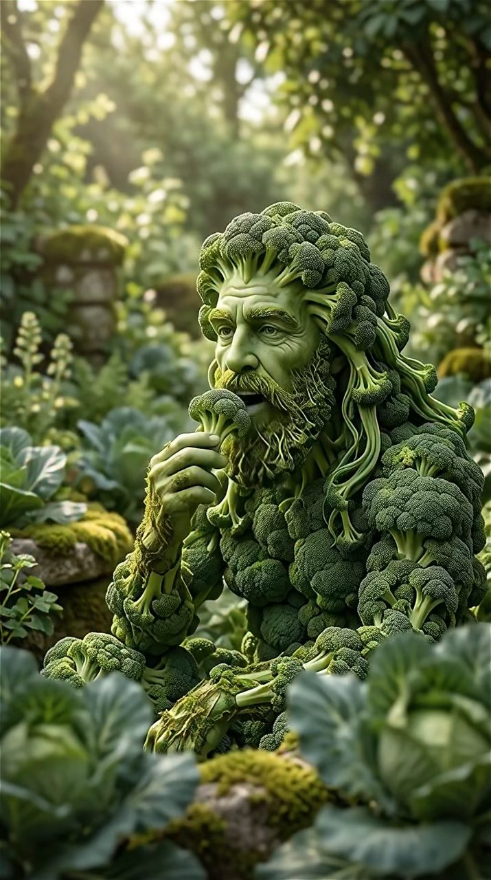 Surreal Broccoli Creature's Garden Feast