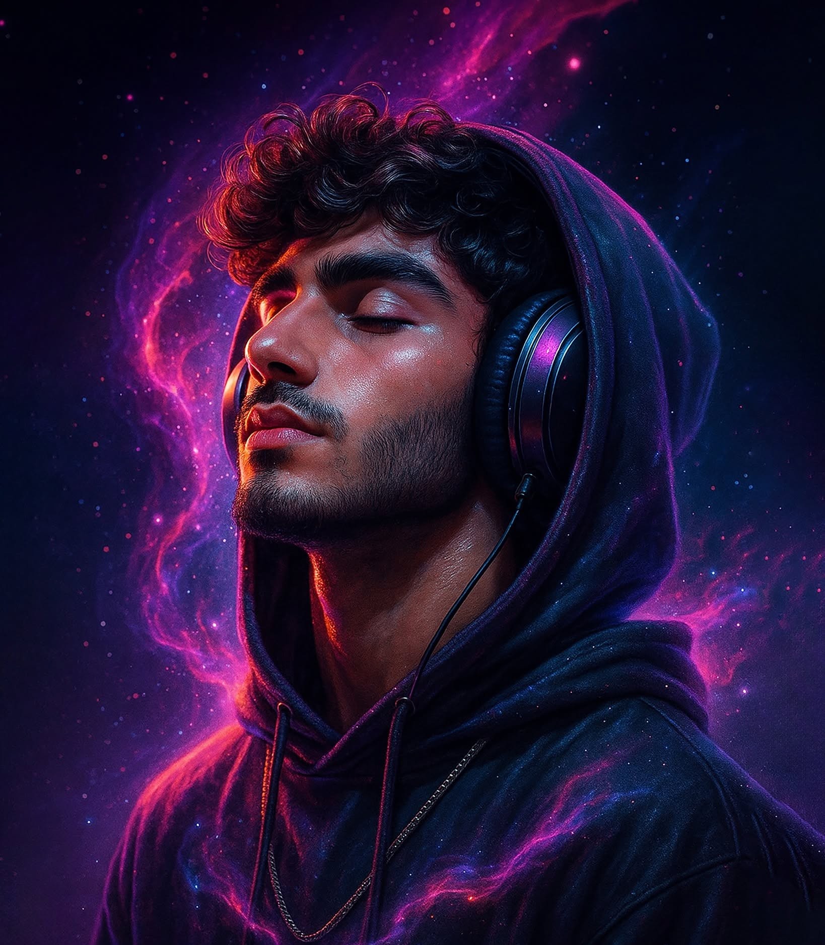 Futuristic Neon Nebula Music Dream