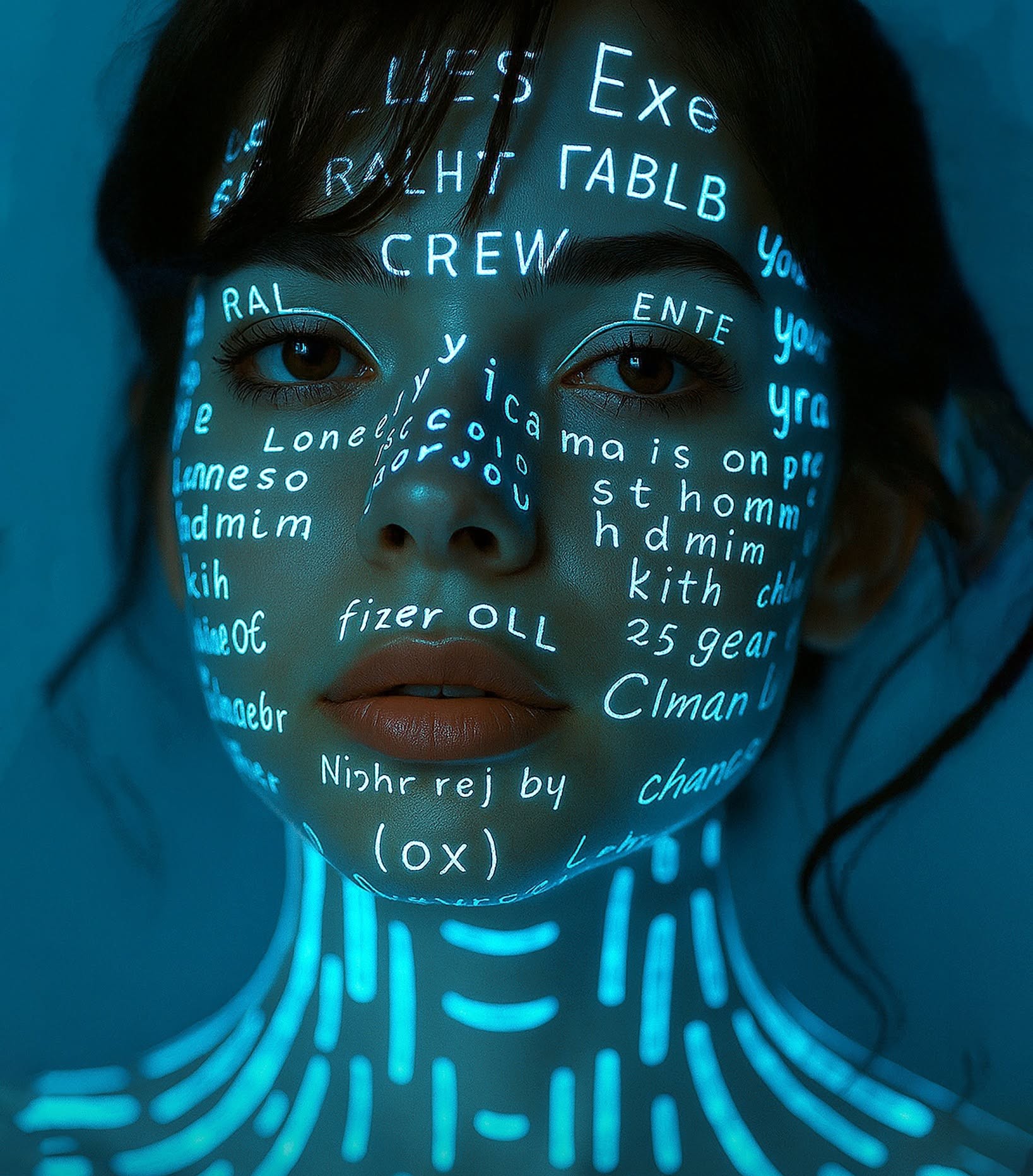 Holographic Neon Glow Portrait